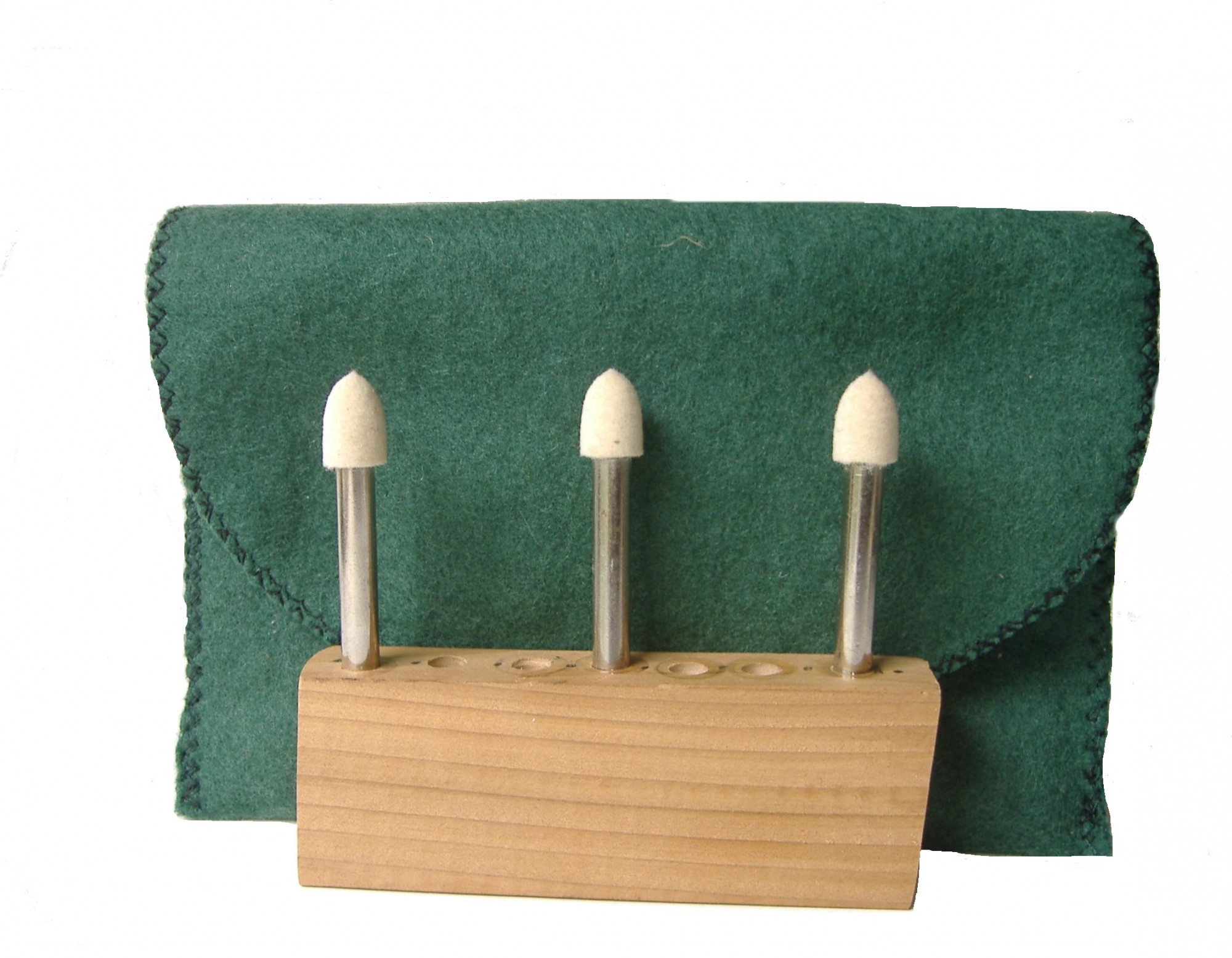 SS-003AAM-3 38 dia x 12 long x 14 Stainless Steel Shank Bullet Felt Bobs in medium density 060 gmc3