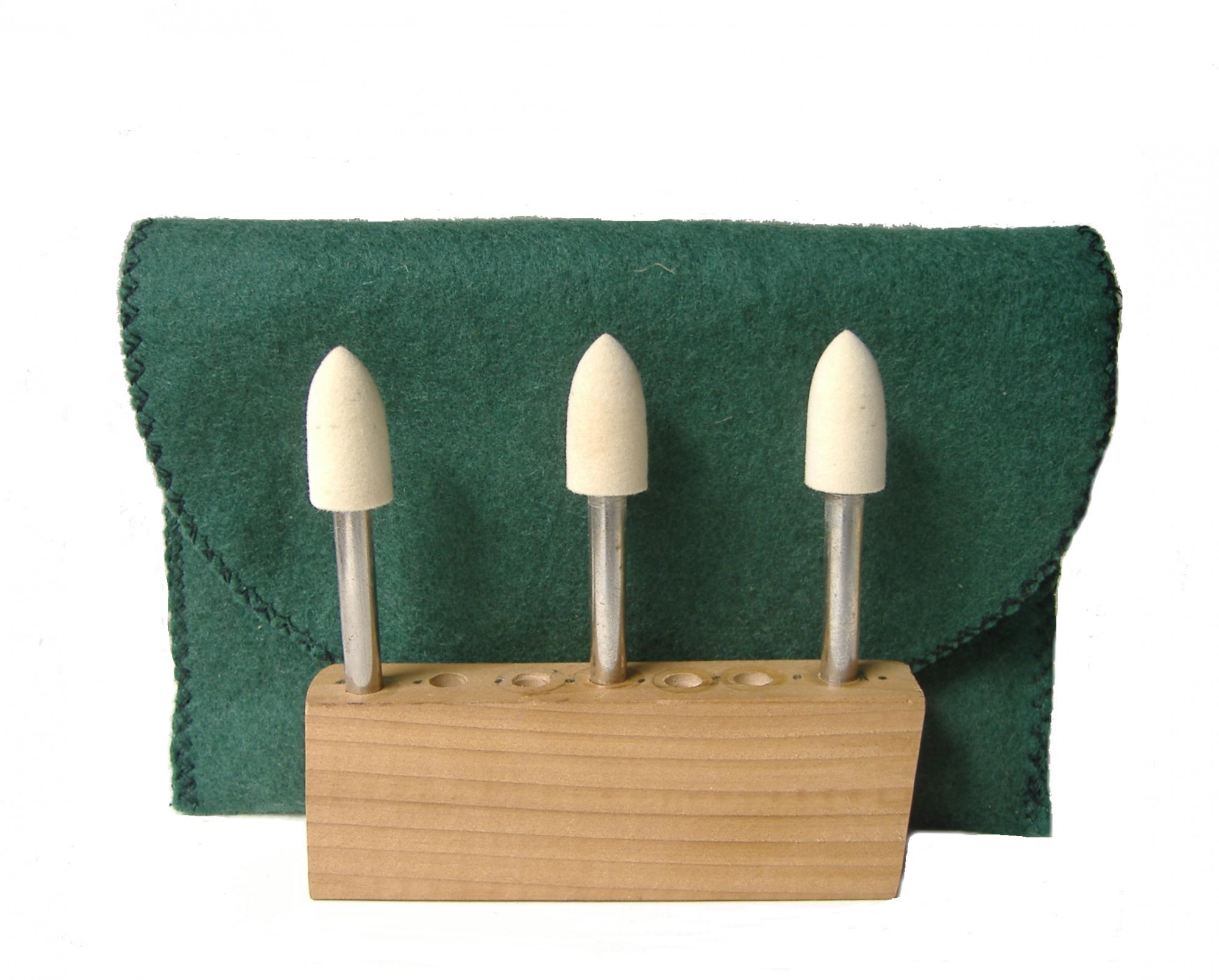 SS-003BBM-3 12 dia x 1 long x 14 Stainless Steel Shank Bullet Felt Bobs in medium density 060 gmc3