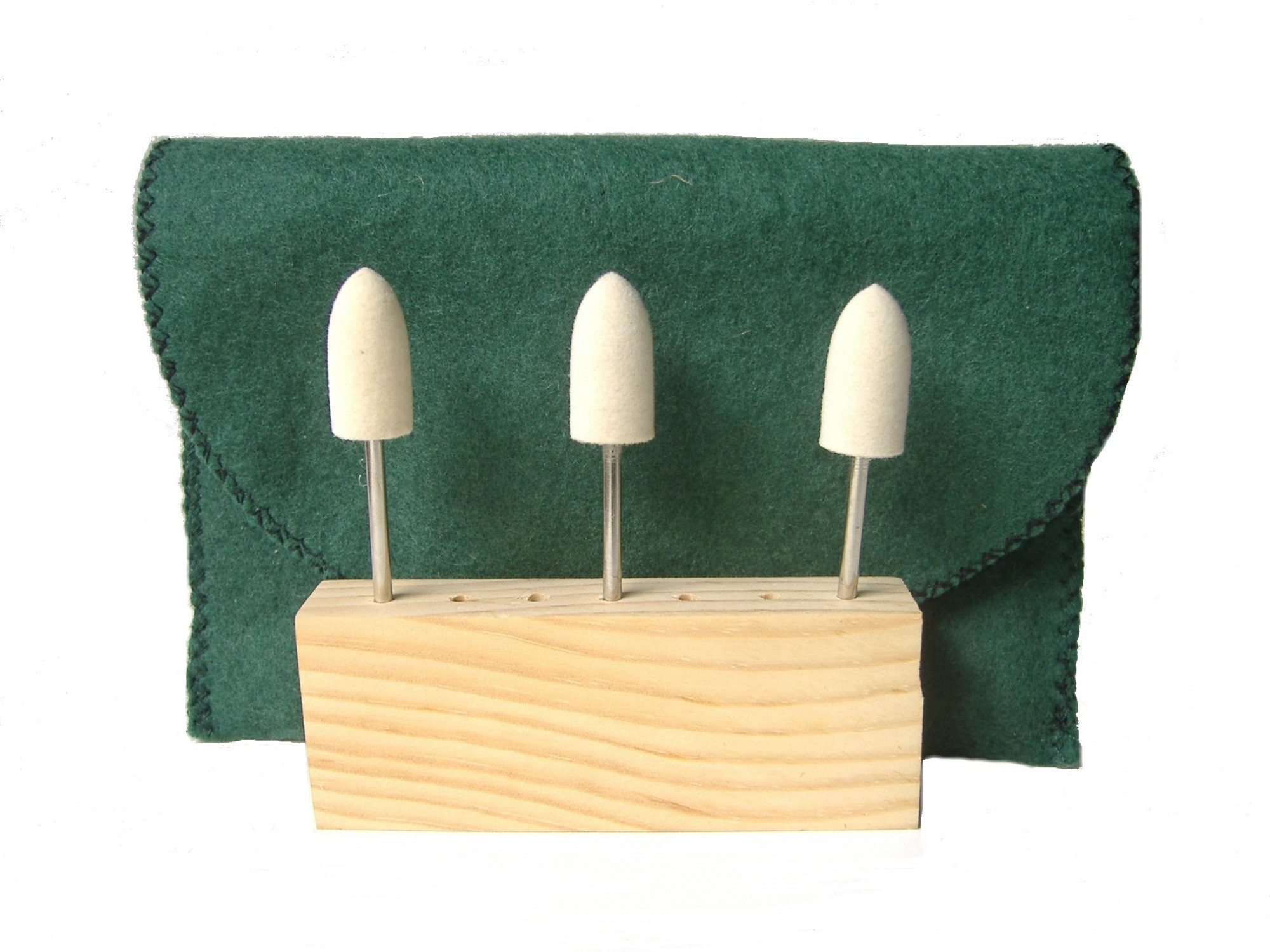 SS-003BM-3 12 dia x 1 long x 18 Stainless Steel Shank Bullet Felt Bobs in medium density 060 gmc3