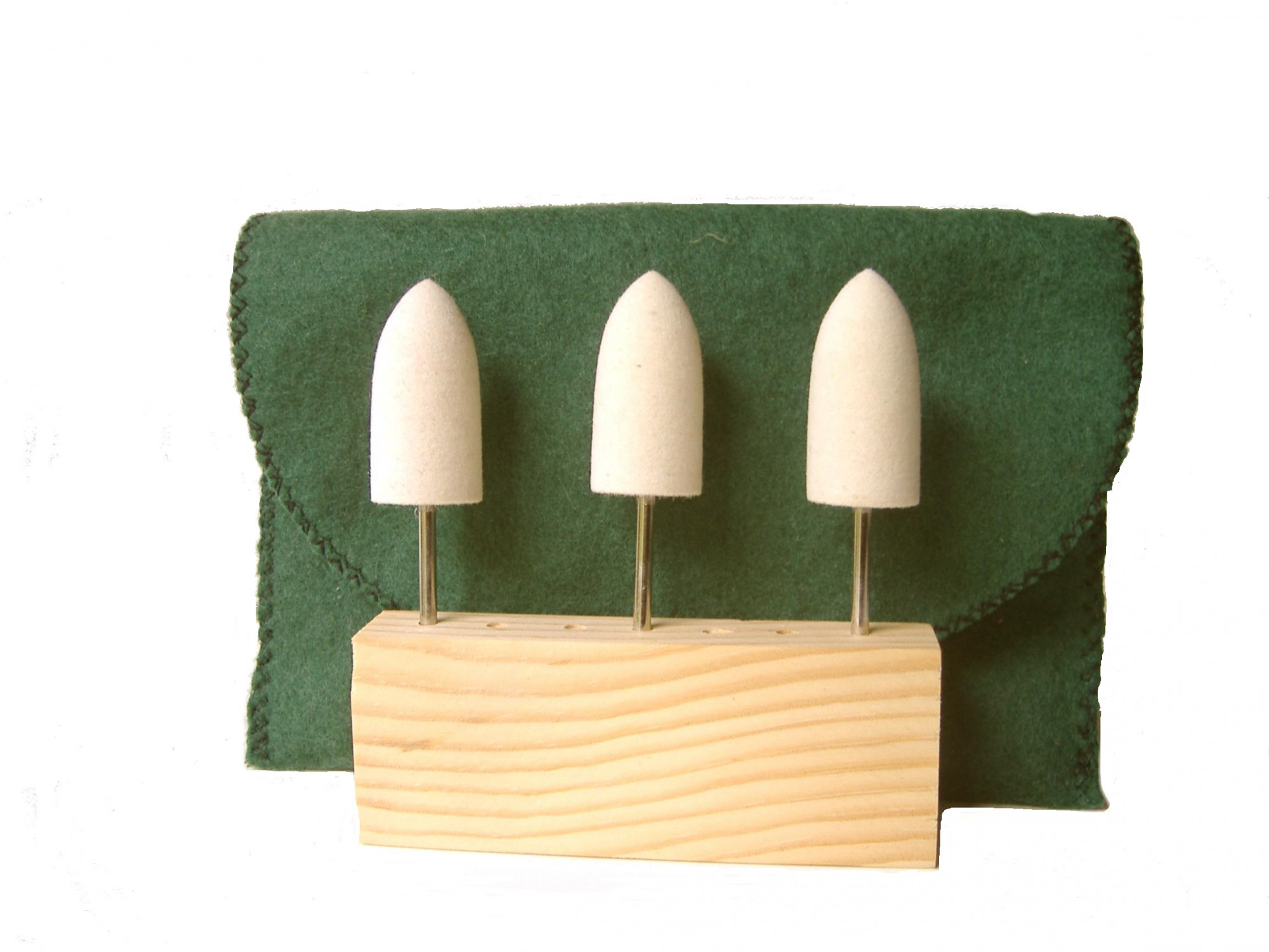 SS-003CM-3 34 dia x 1 12 long x 18 Stainless Steel Shank Bullet Felt Bobs in medium density 060 gmc3