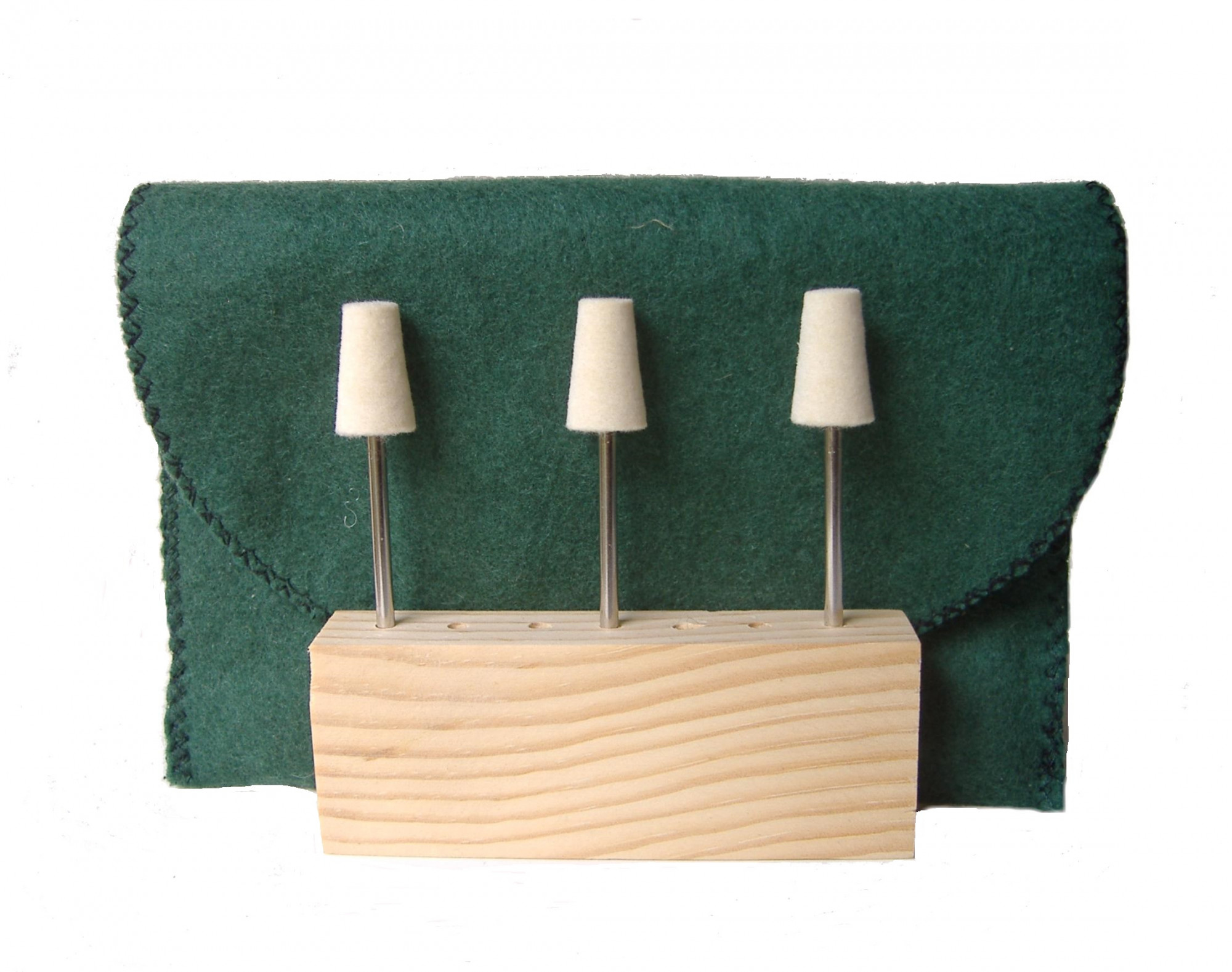 SS-004AH-3 12 dia x 34 long x 18 Stainless Steel Shank Tree Felt Bobs in hard density 070 gmc3