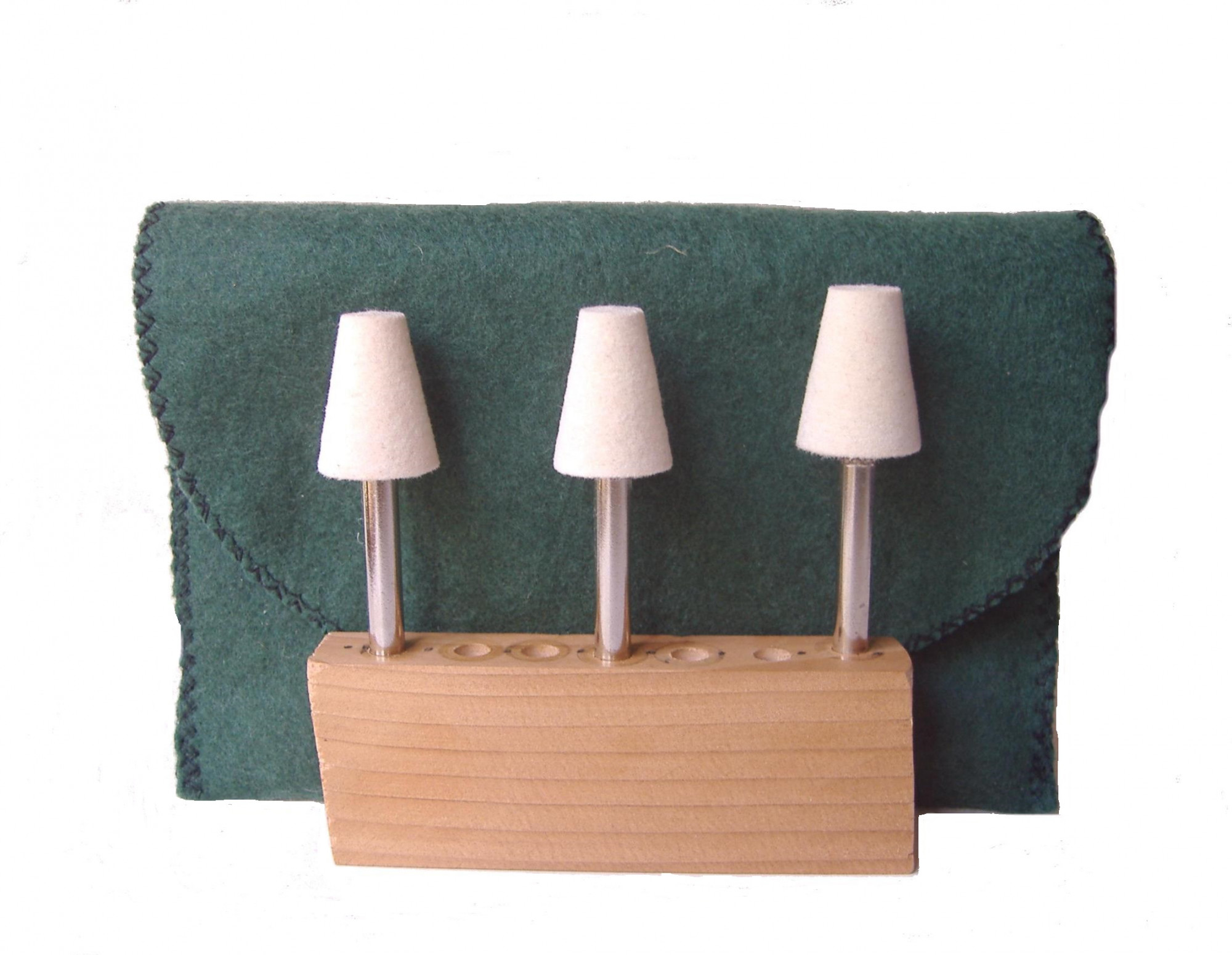 SS-004BBM-3 34 dia x 1 long x 18 Stainless Steel Shank Tree Felt Bobs in medium density 060 gmc3