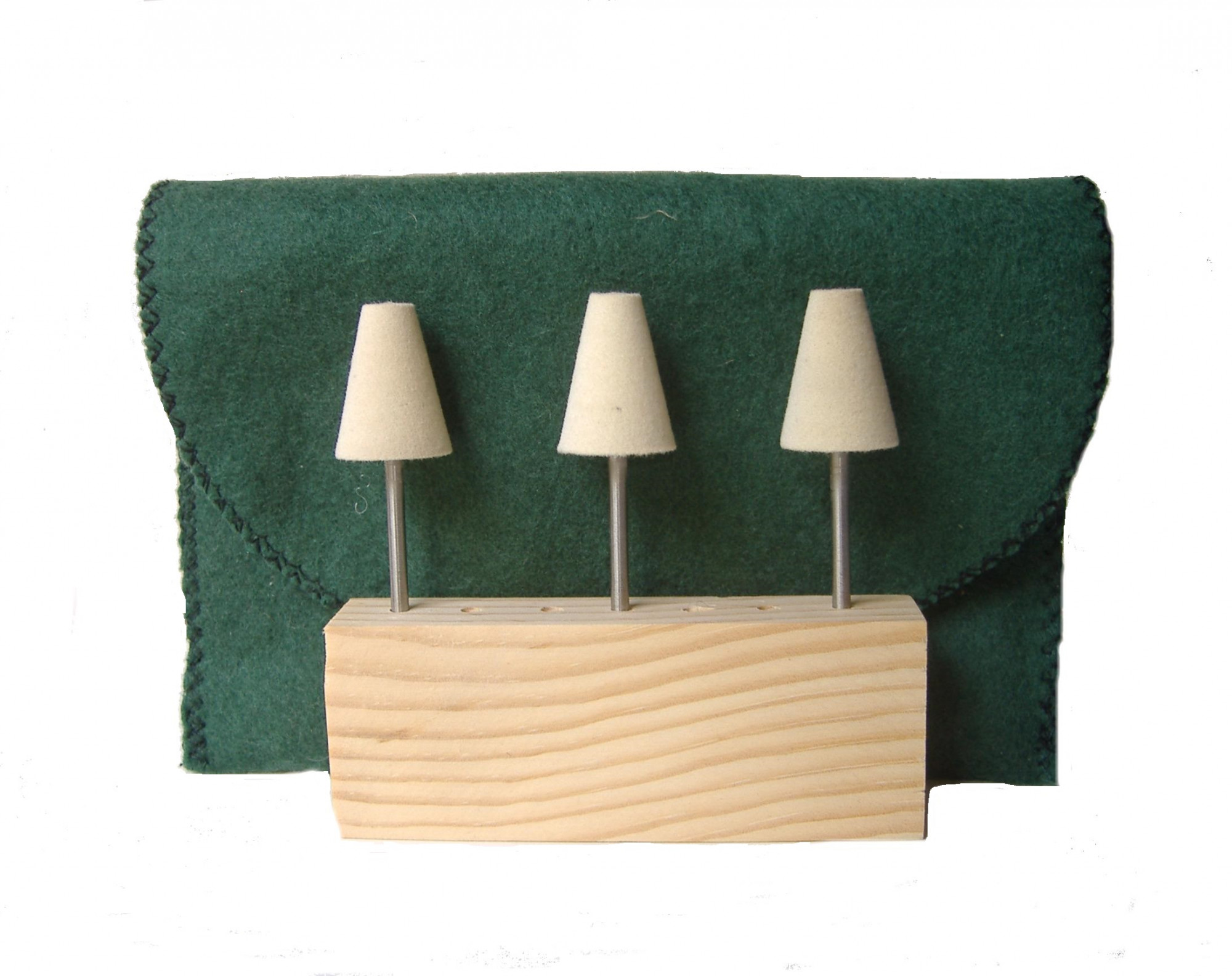 SS-004BM-3 34 dia x 1 long x 18 Stainless Steel Shank Tree Felt Bobs in medium density 060 gmc3