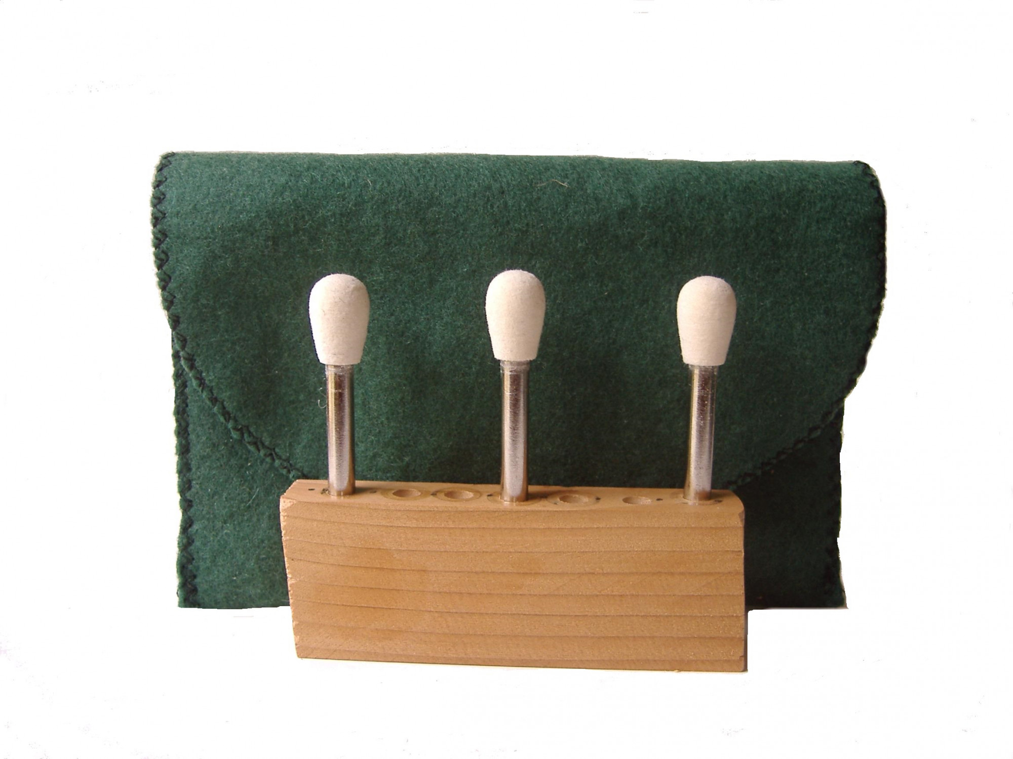 SS-005AAM-3 12 dia x 34 long x 14 Stainless Steel Shank Pear Felt Bobs in medium density 060 gmc3