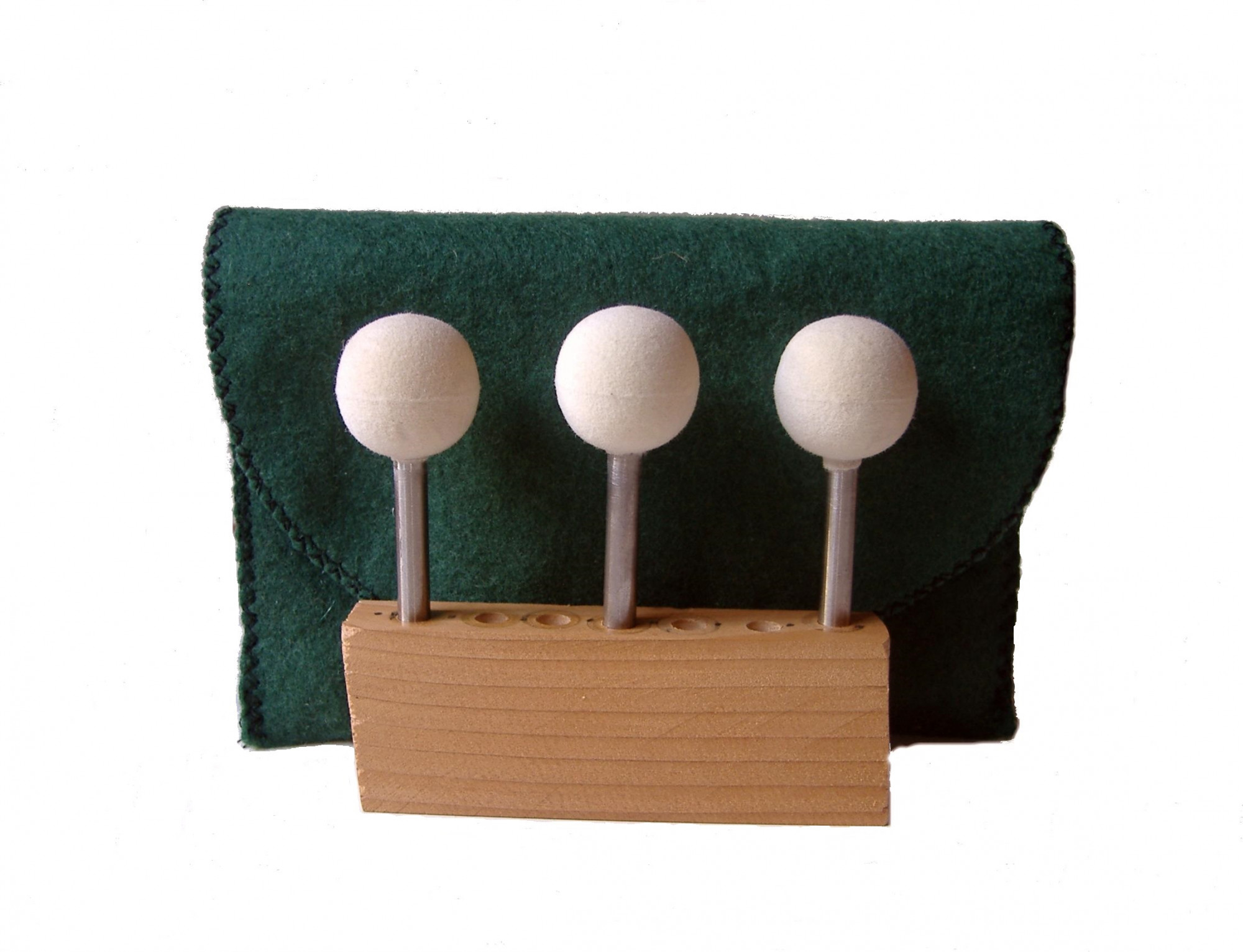 SS-005AAM-3 12 dia x 34 long x 14 Stainless Steel Shank Pear Felt Bobs in medium density 060 gmc3
