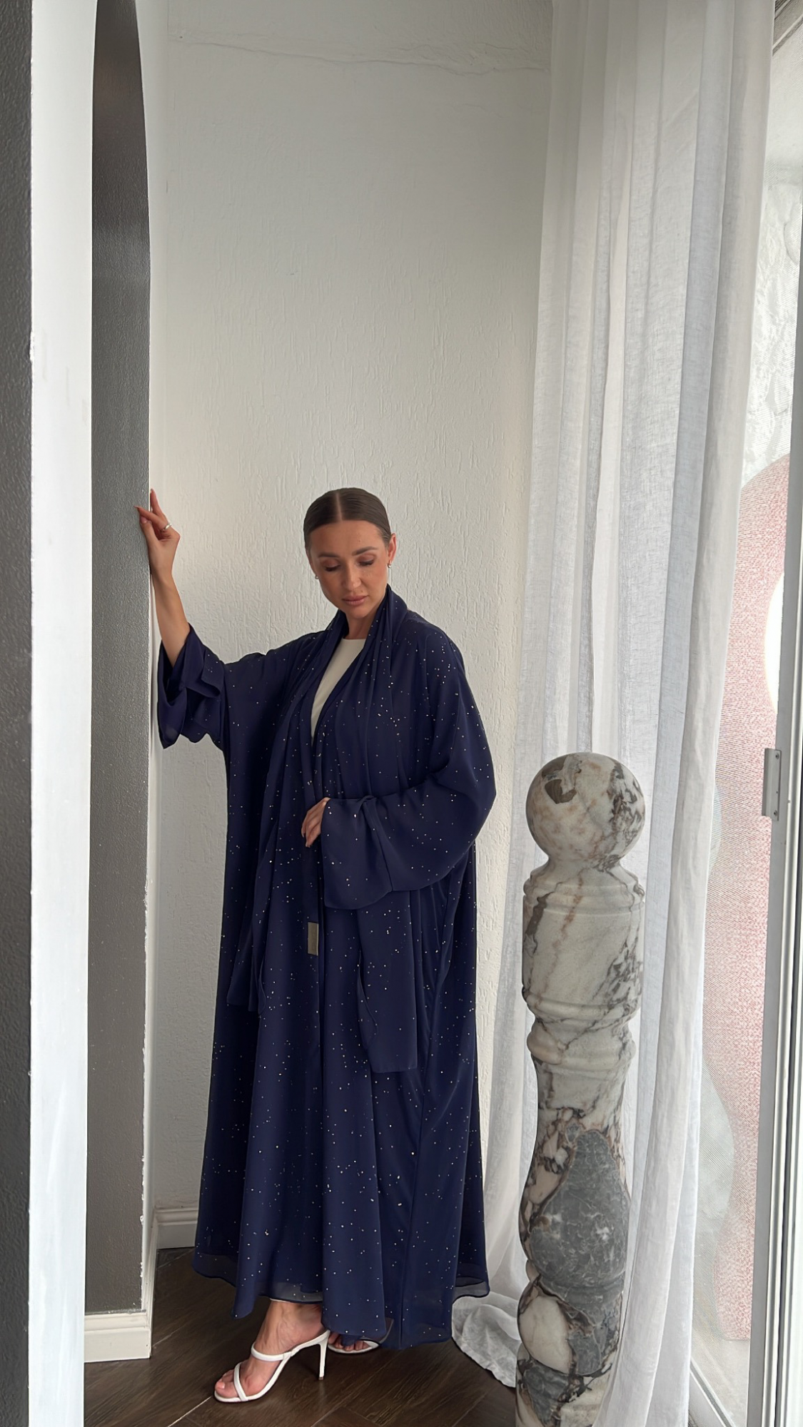 chiffon -glittery Navy