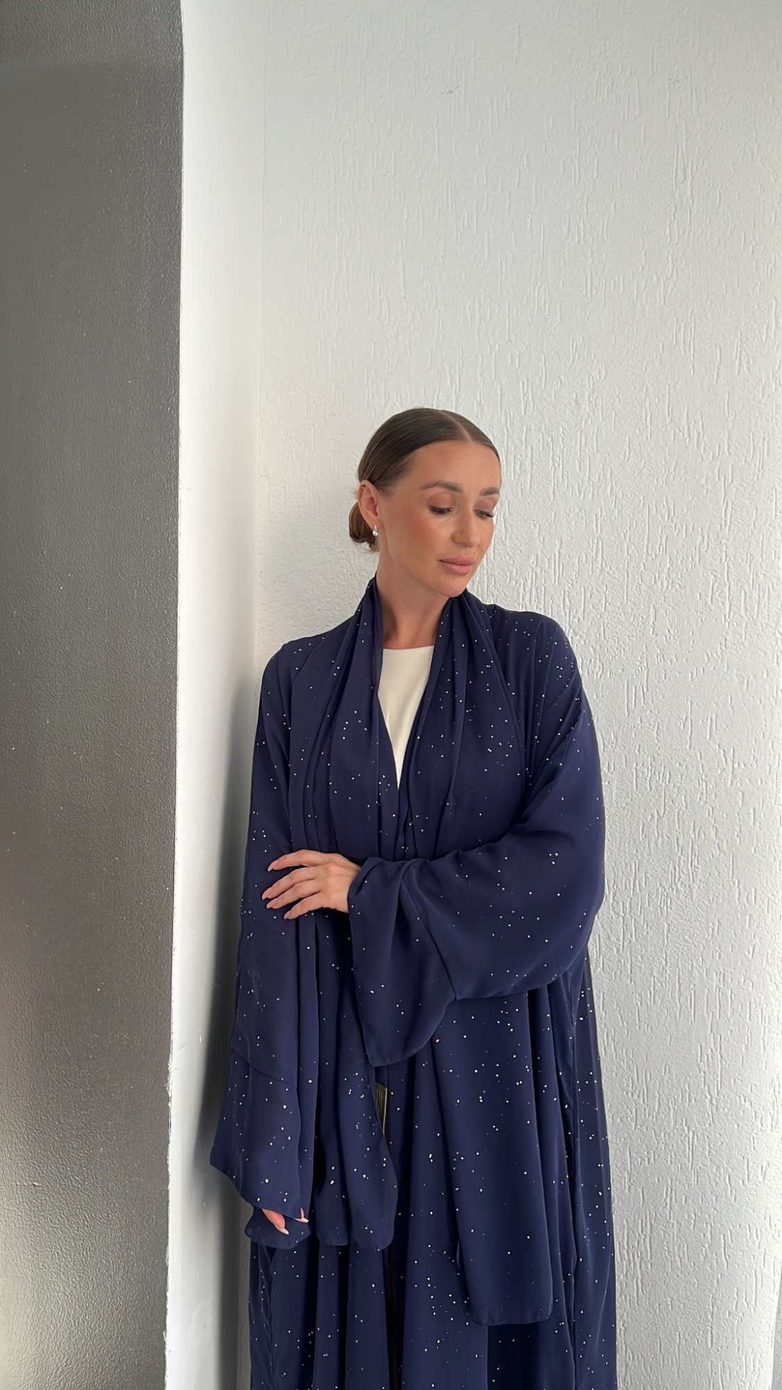 chiffon -glittery Navy