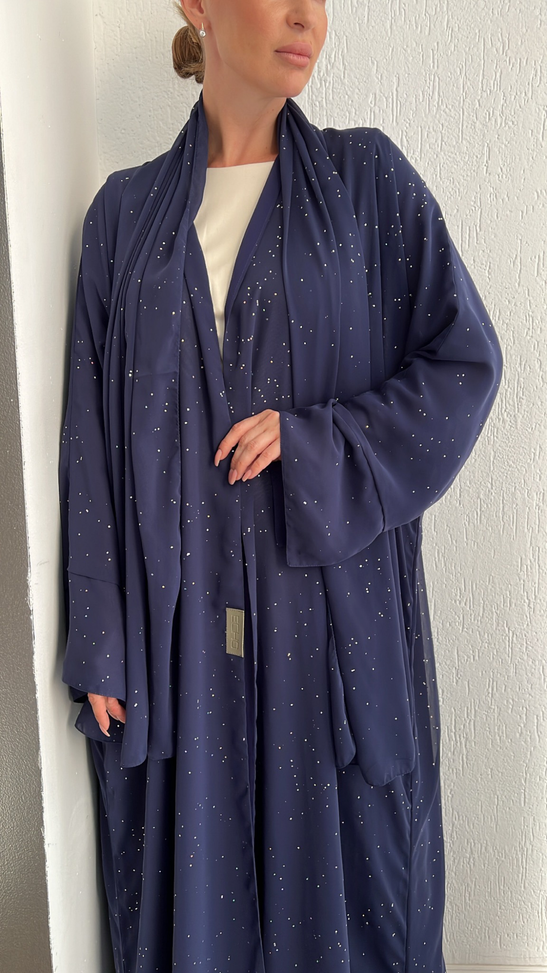 chiffon -glittery Navy