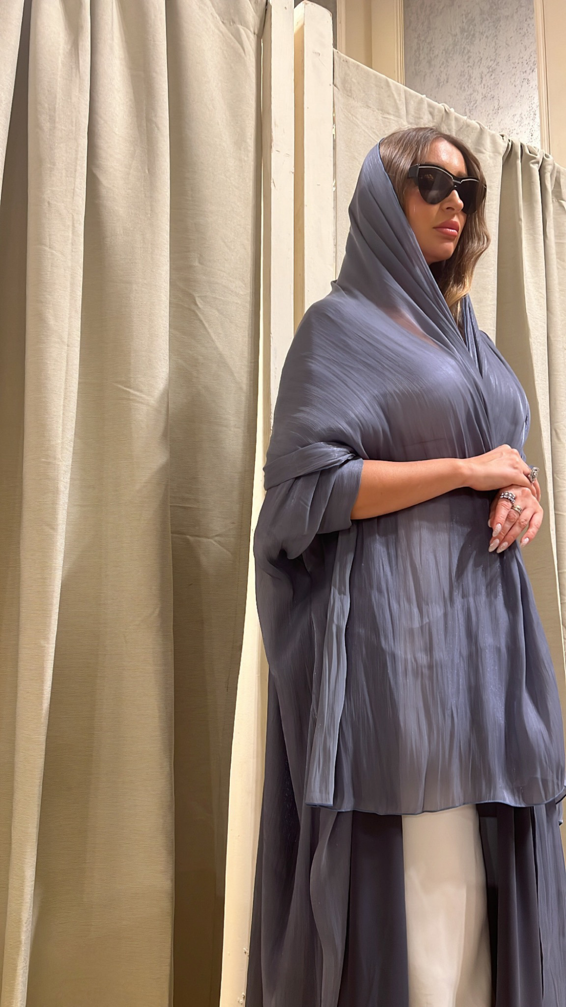 Dark grey chiffon