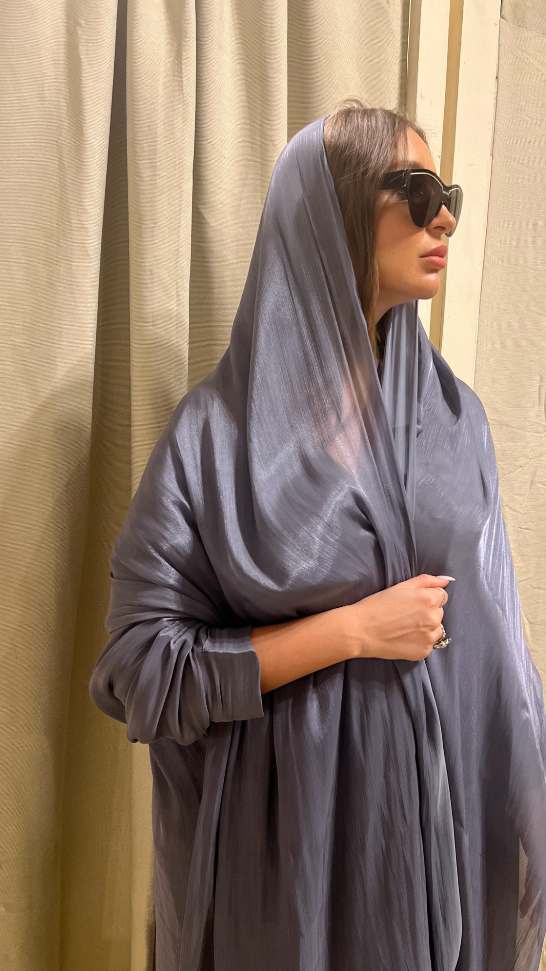 Dark grey chiffon