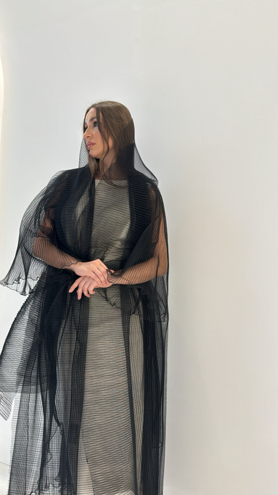 Double pleated organza