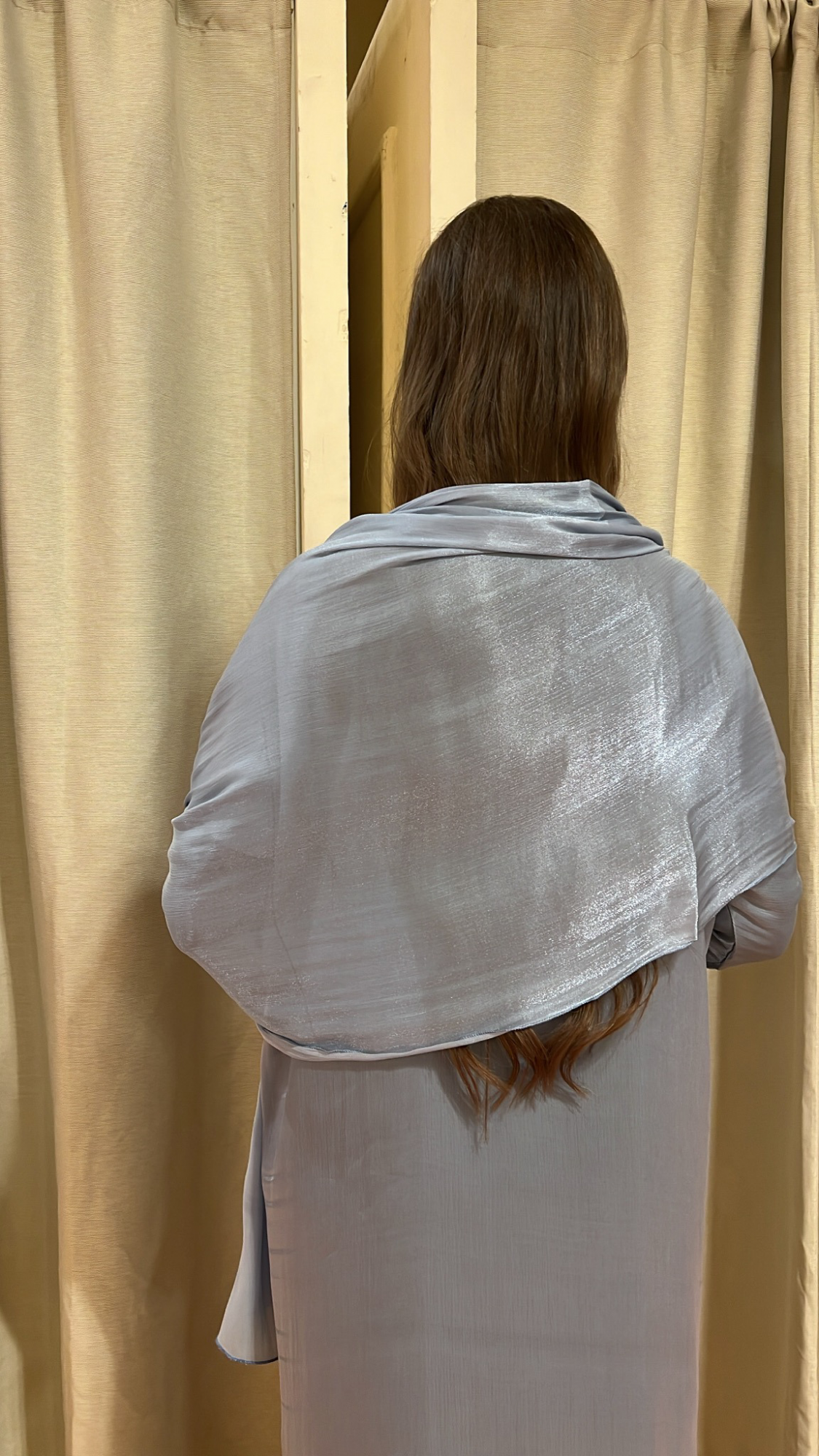 grey blue chiffon