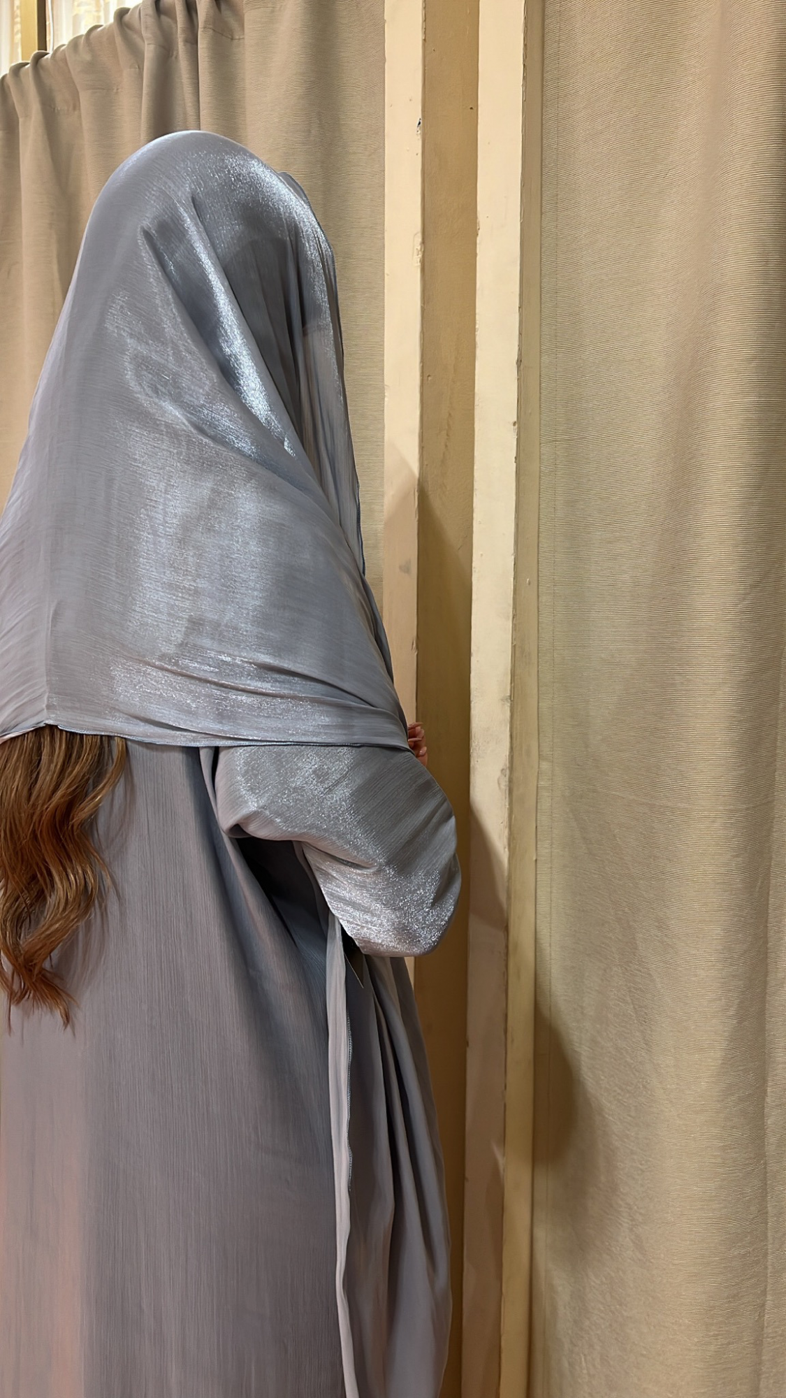 grey blue chiffon