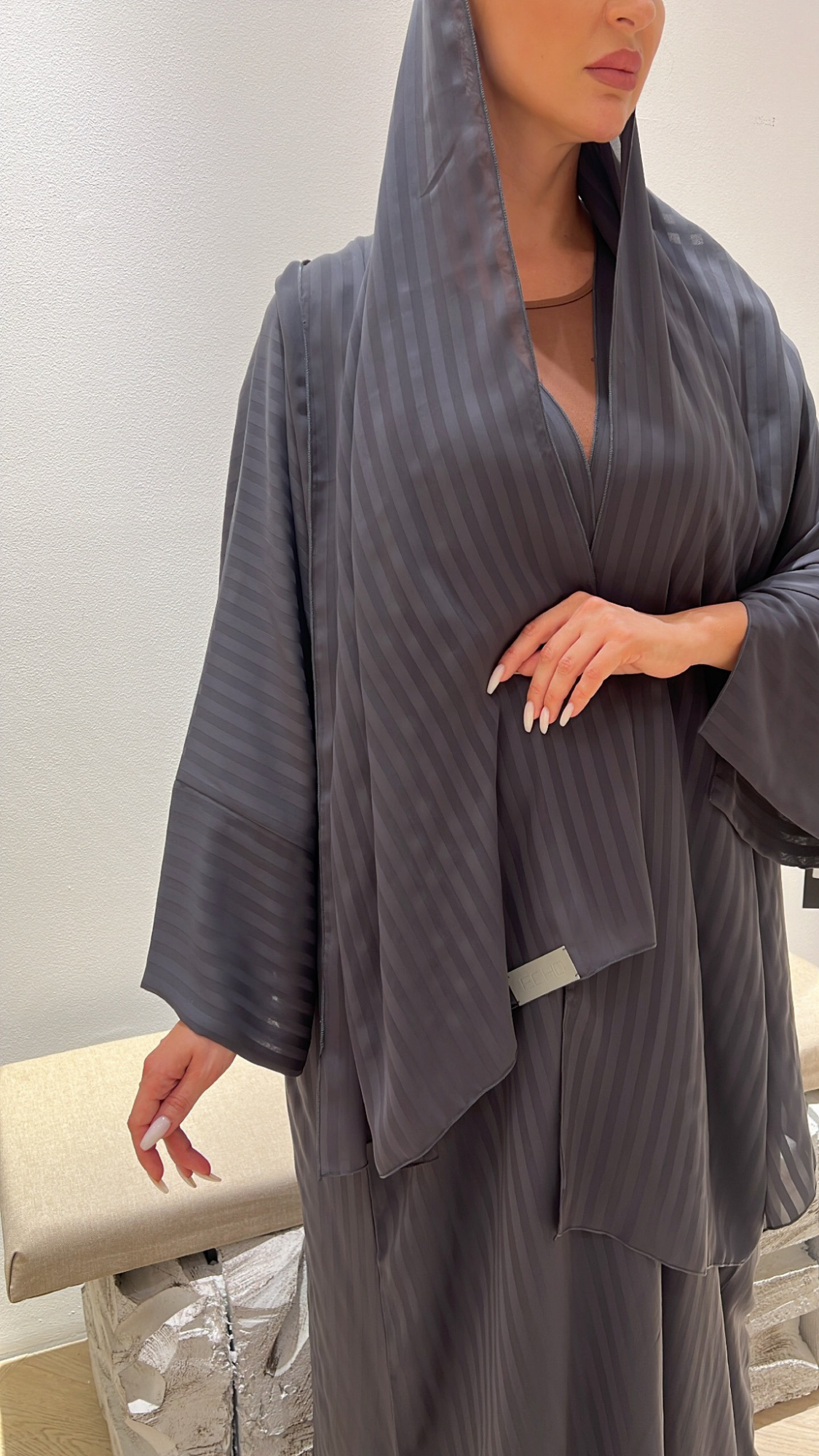 Lines chiffon - Dark grey