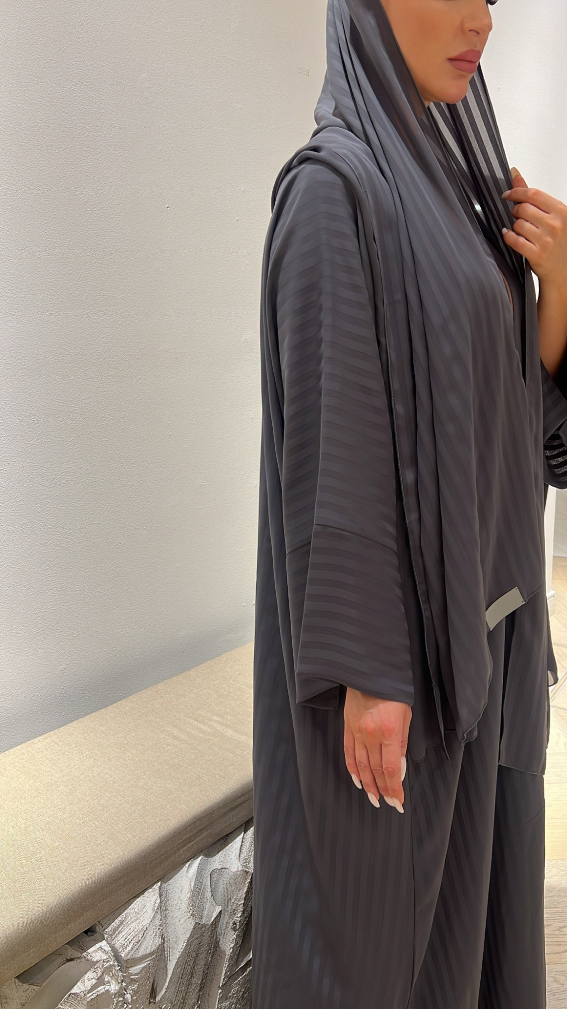 Lines chiffon - Dark grey