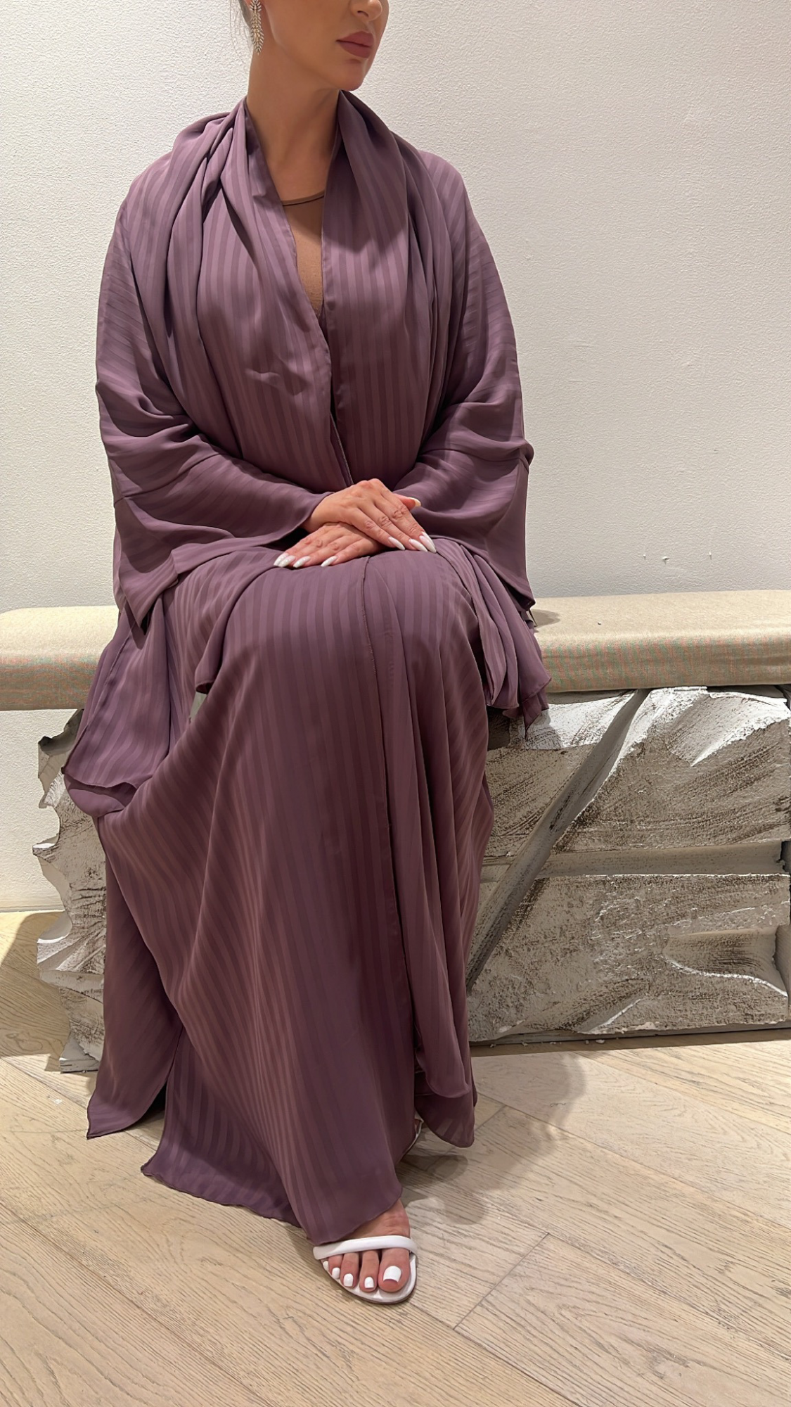 Lines chiffon - Dark purple