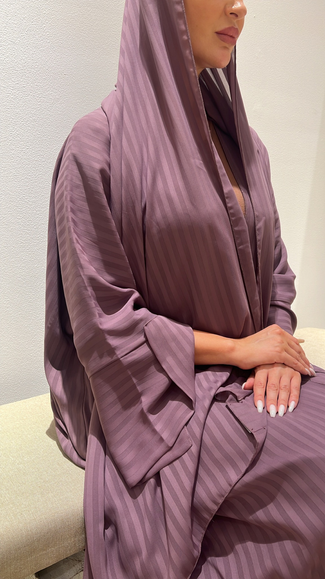 Lines chiffon - Dark purple