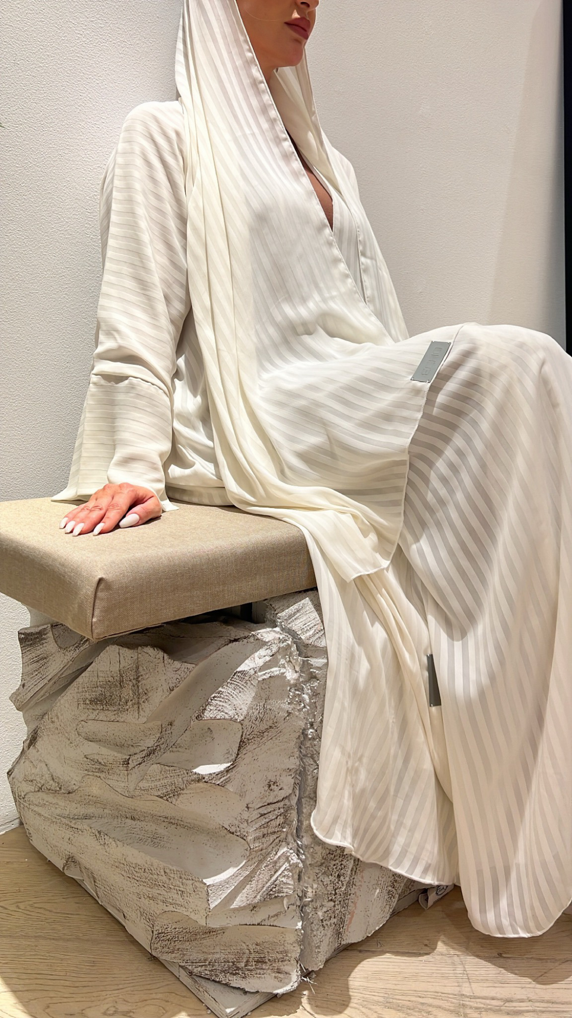 Lines chiffon - off white