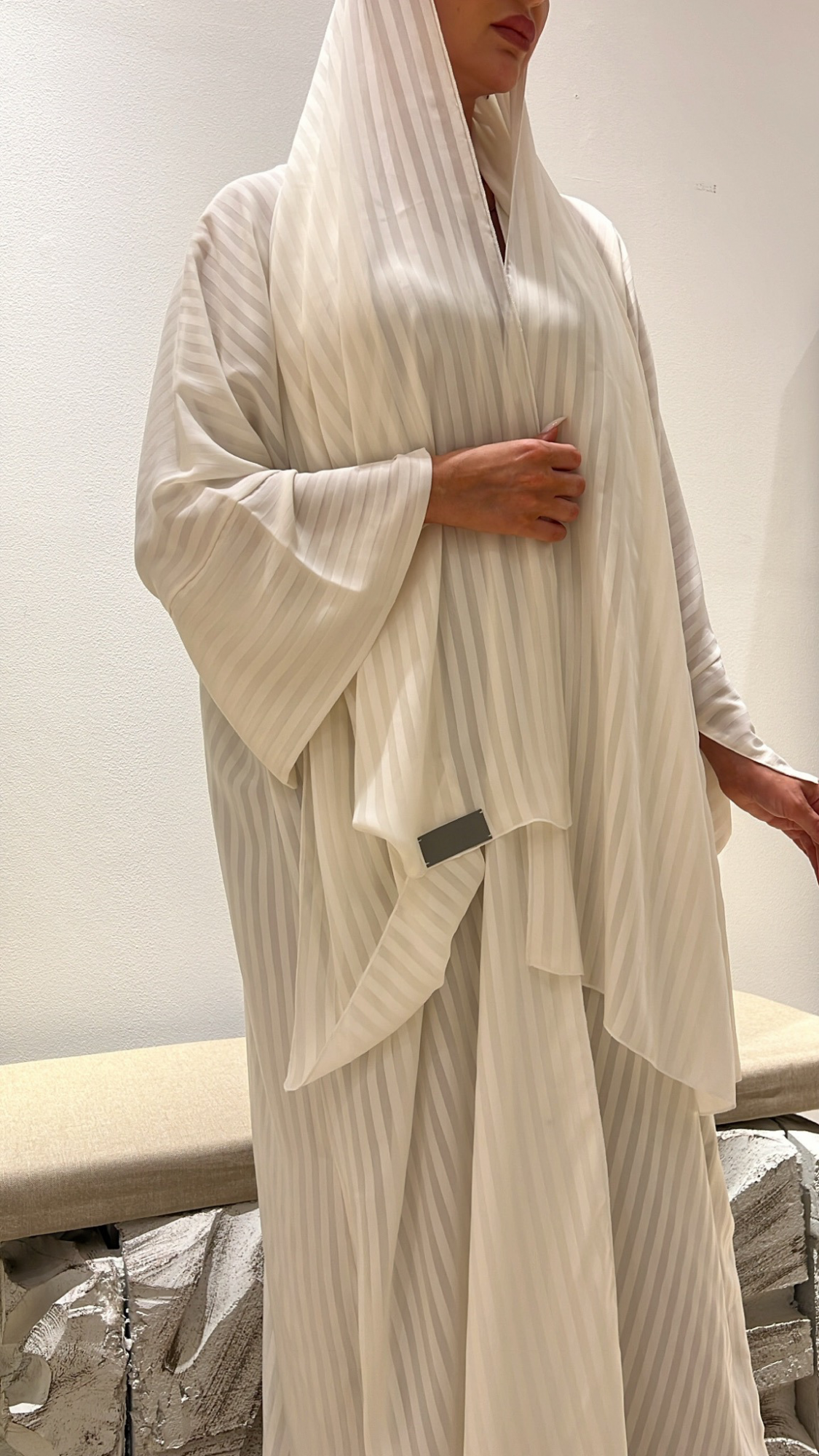 Lines chiffon - off white