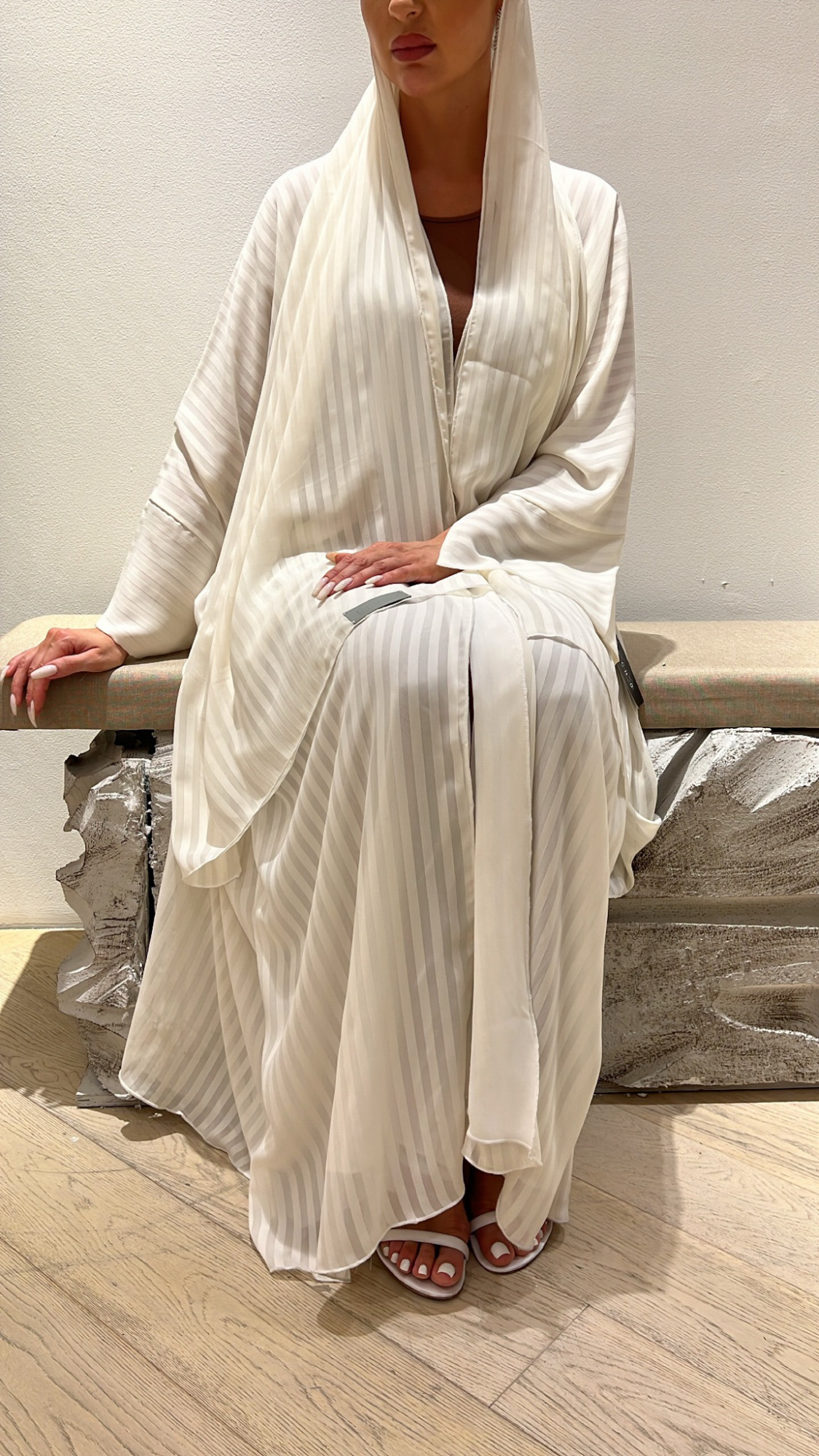 Lines chiffon - off white