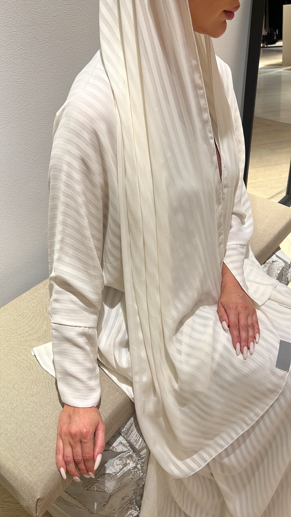 Lines chiffon - off white