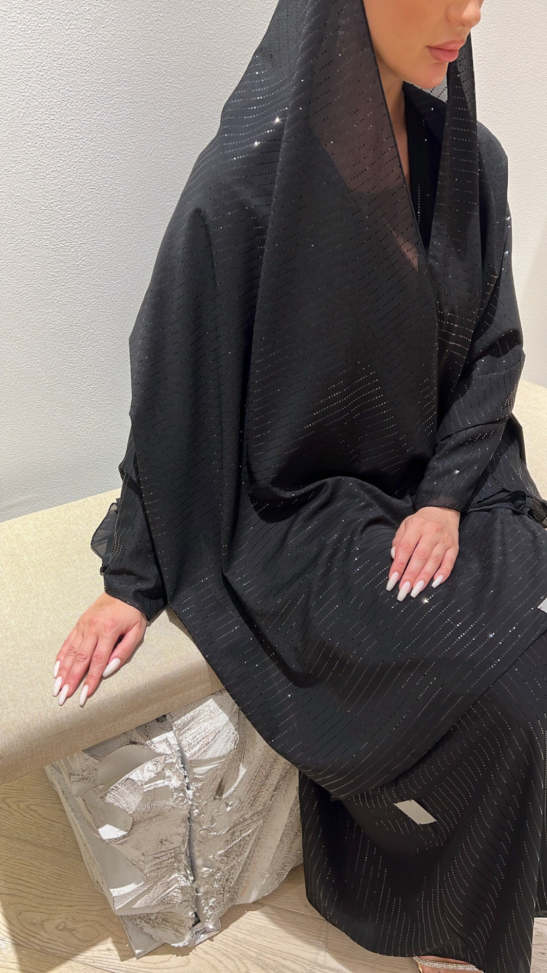 lines glitter chiffon