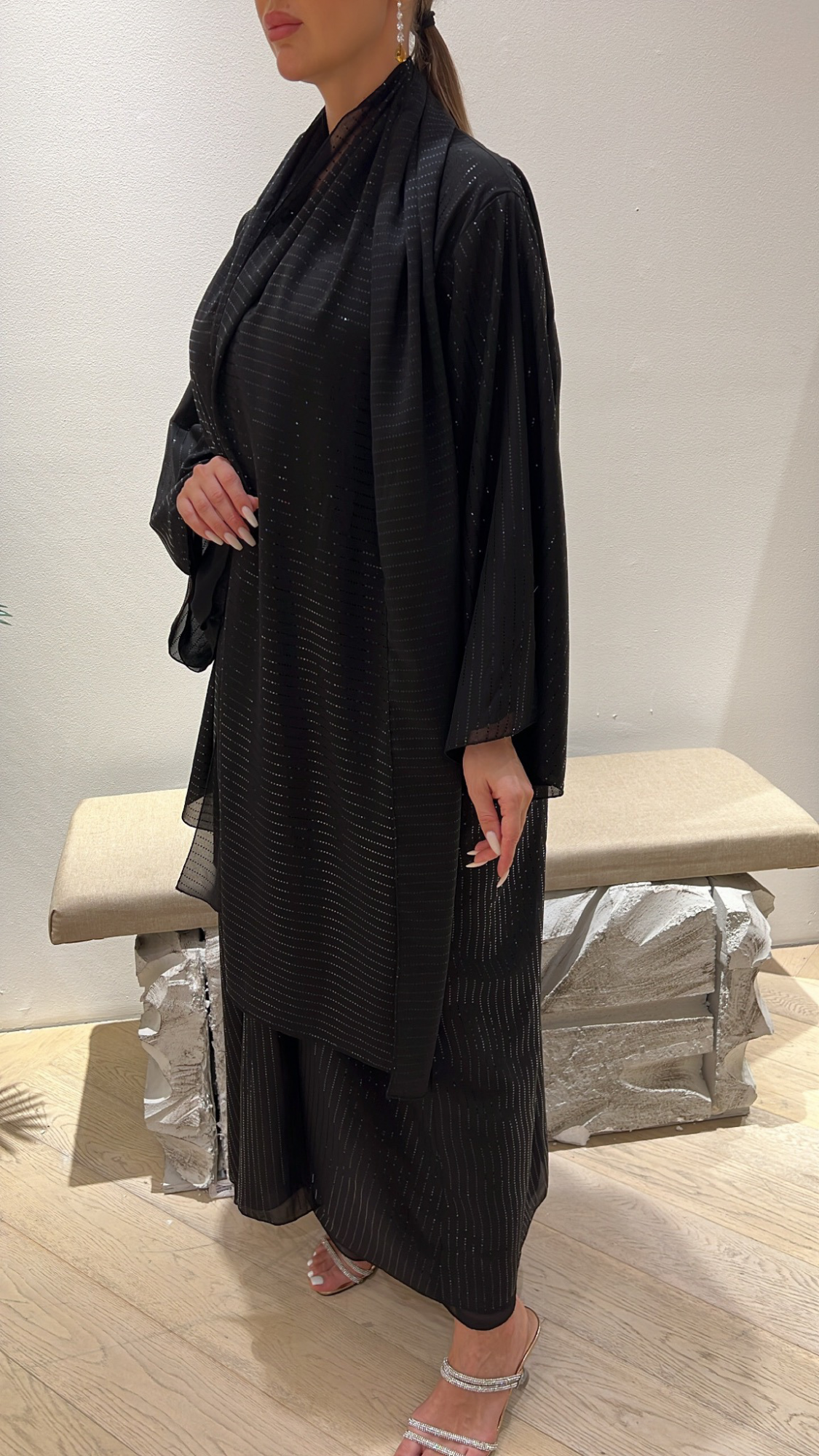 lines glitter chiffon