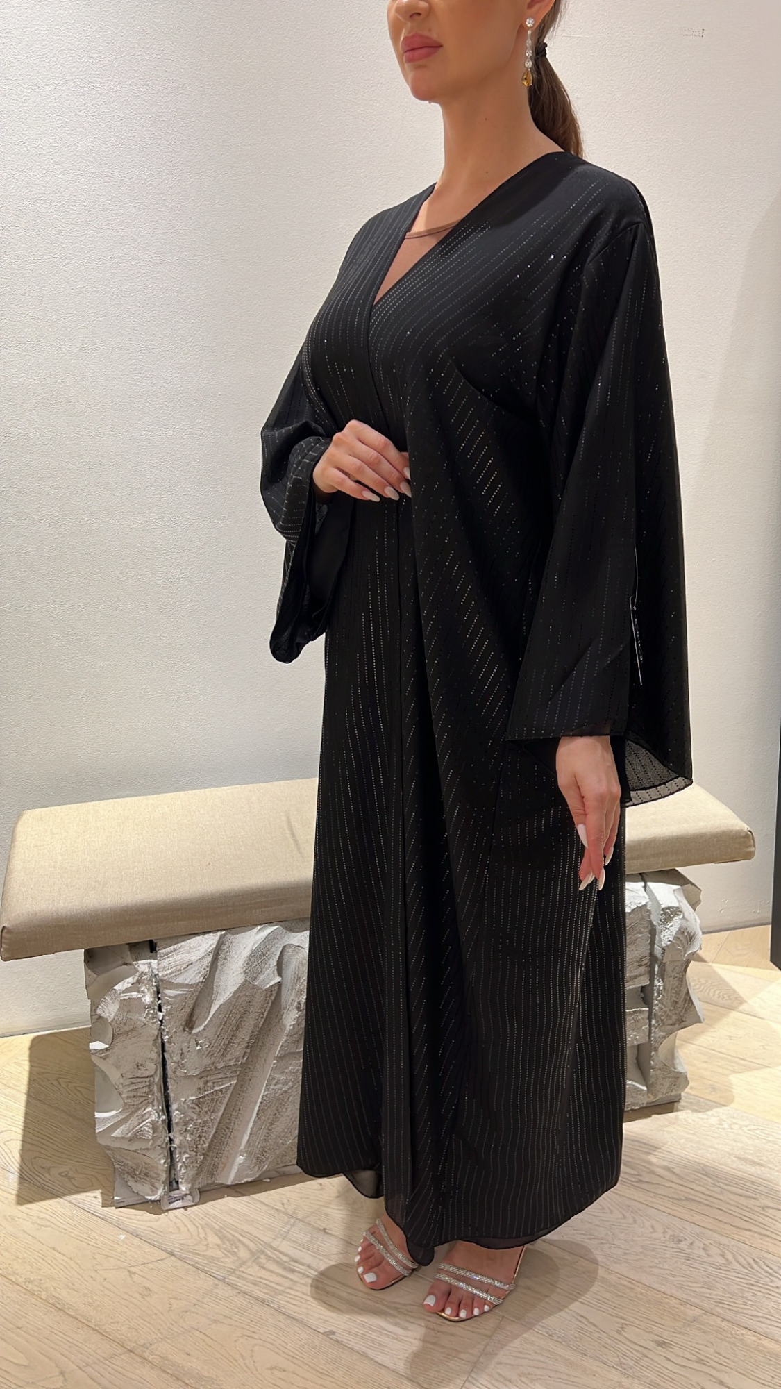 lines glitter chiffon