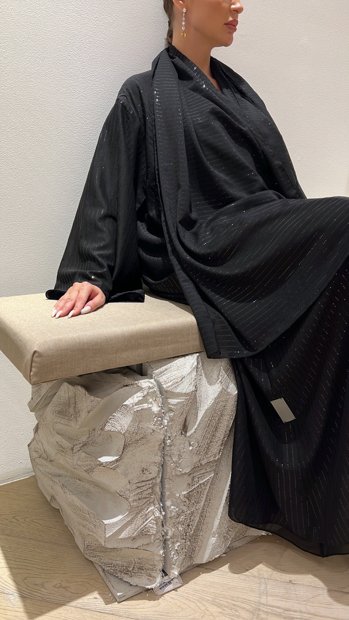 lines glitter chiffon