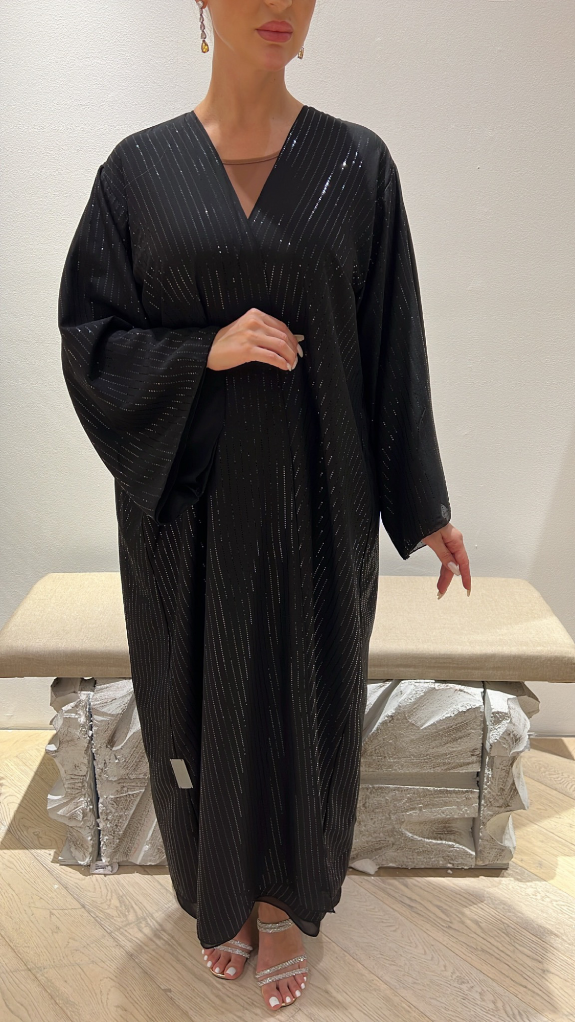 lines glitter chiffon