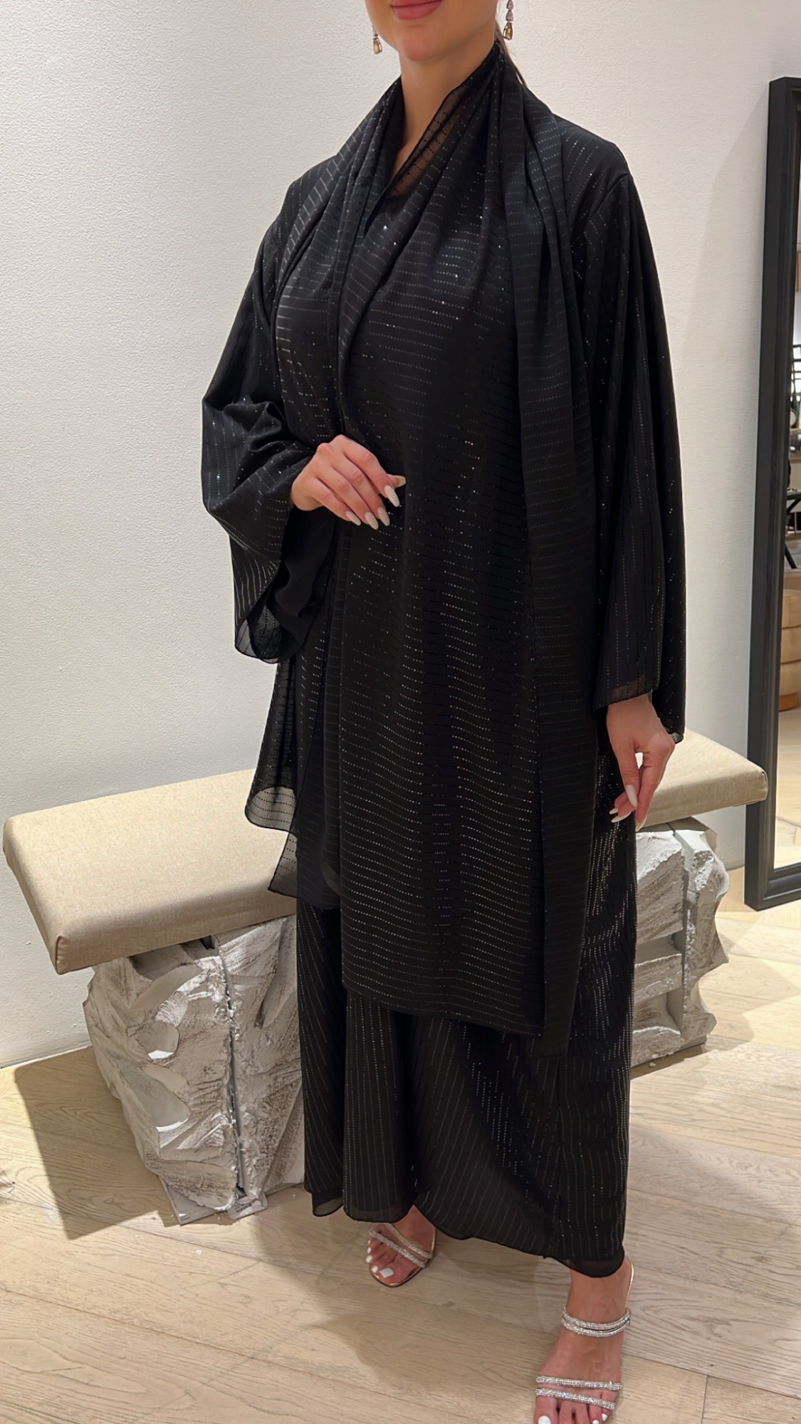 lines glitter chiffon