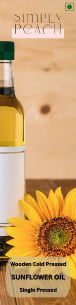 Image of Simply Peach Cold Pressed Sunflower Oil - 1 Lt