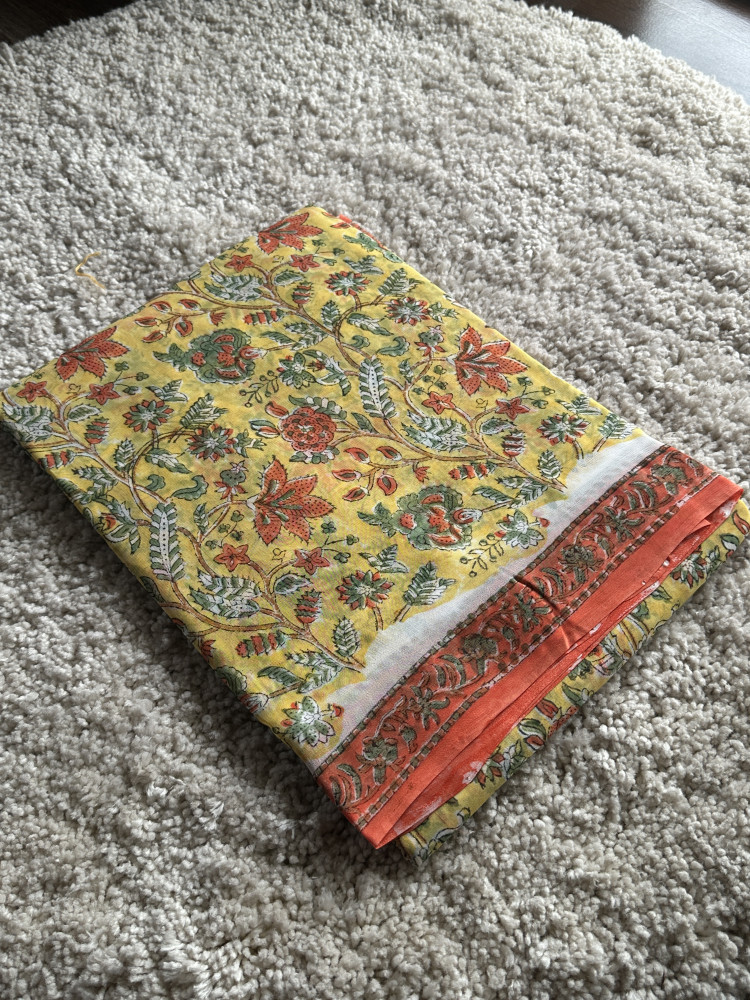 Image of Sanganeri handblockprinted Georgette saree