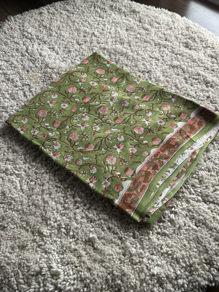 Image of Sanganeri handblockprinted Georgette saree