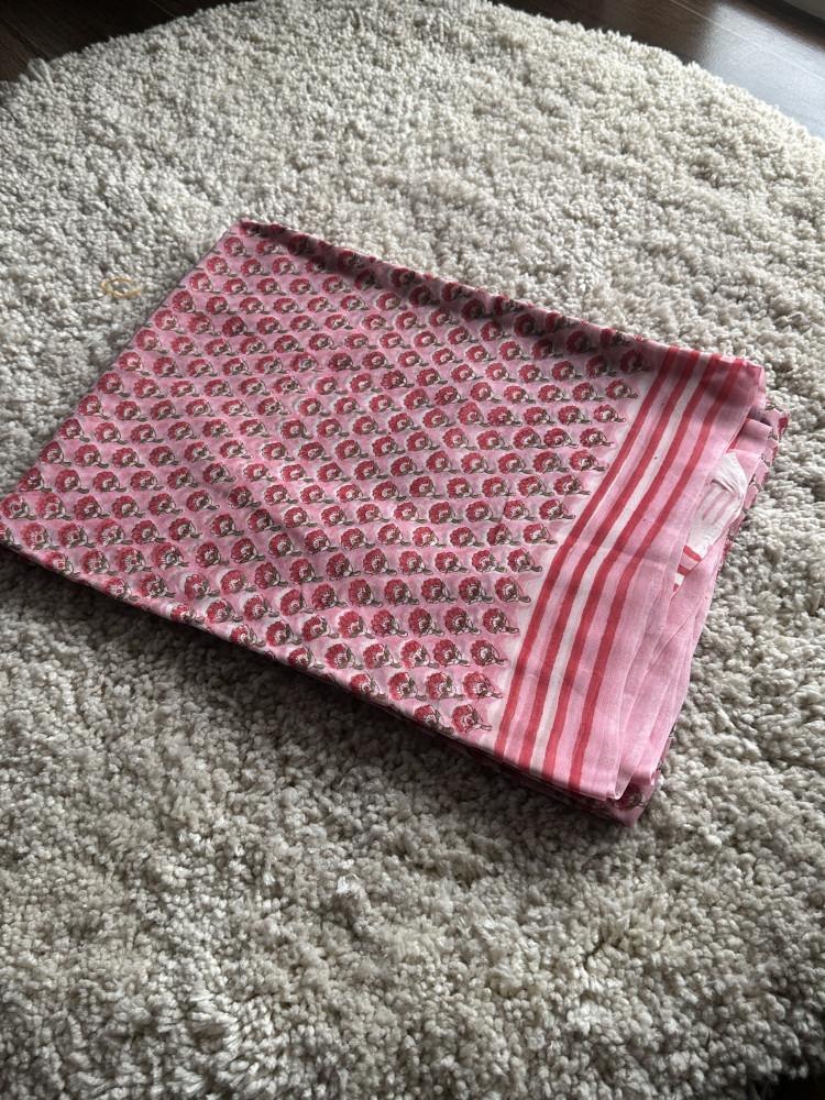 Image of Sanganeri handblockprinted Georgette saree
