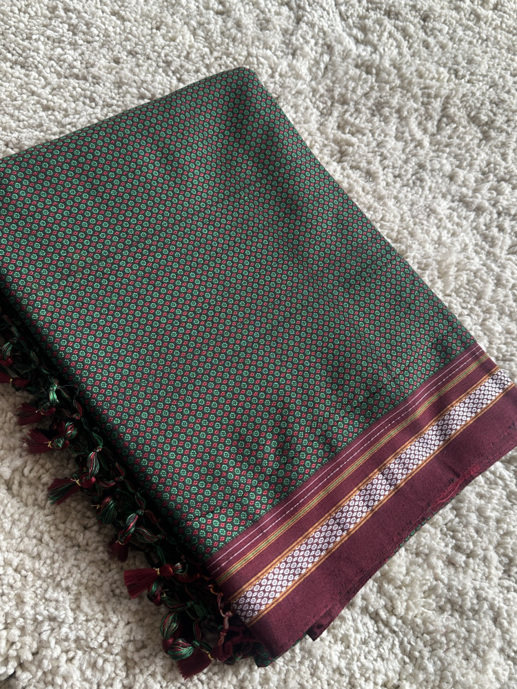 Image of Chikki contrast pallu khun saree