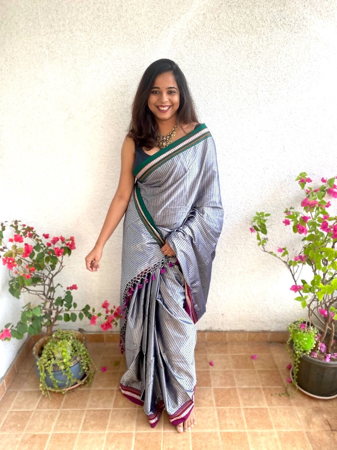 Ganga jamuna running pallu khun saree