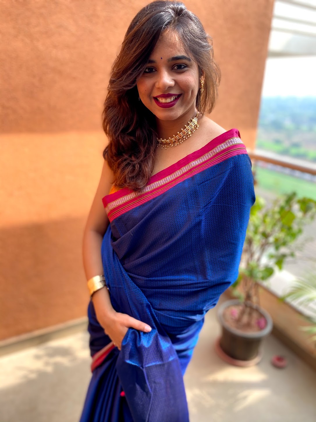 Running pallu khun saree