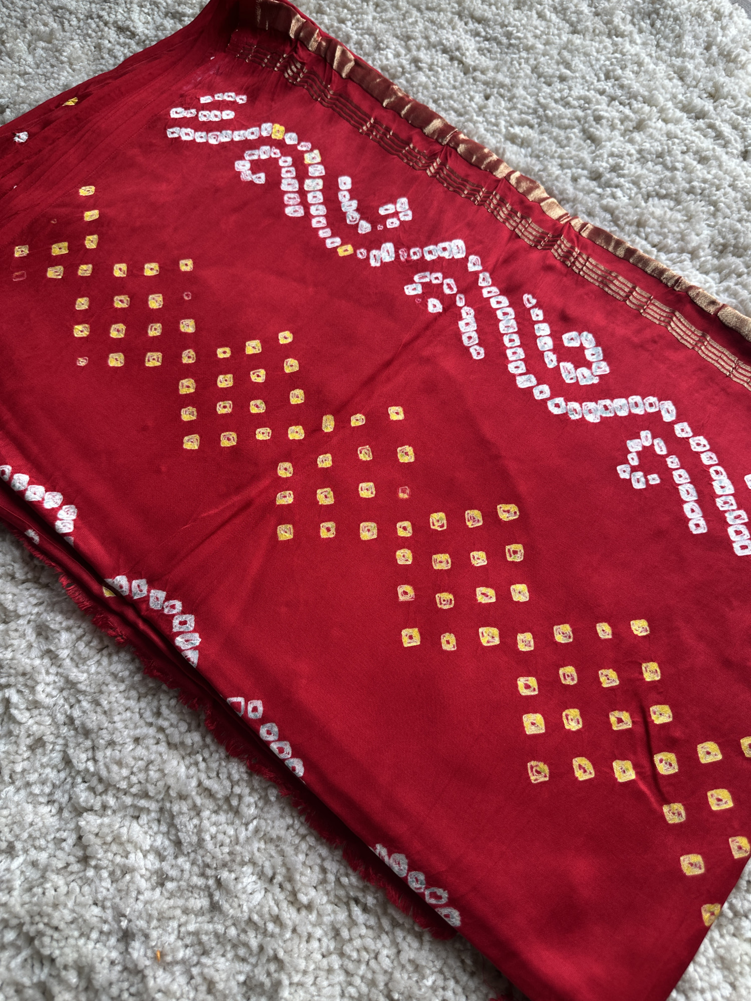 Bandhej modal silk saree