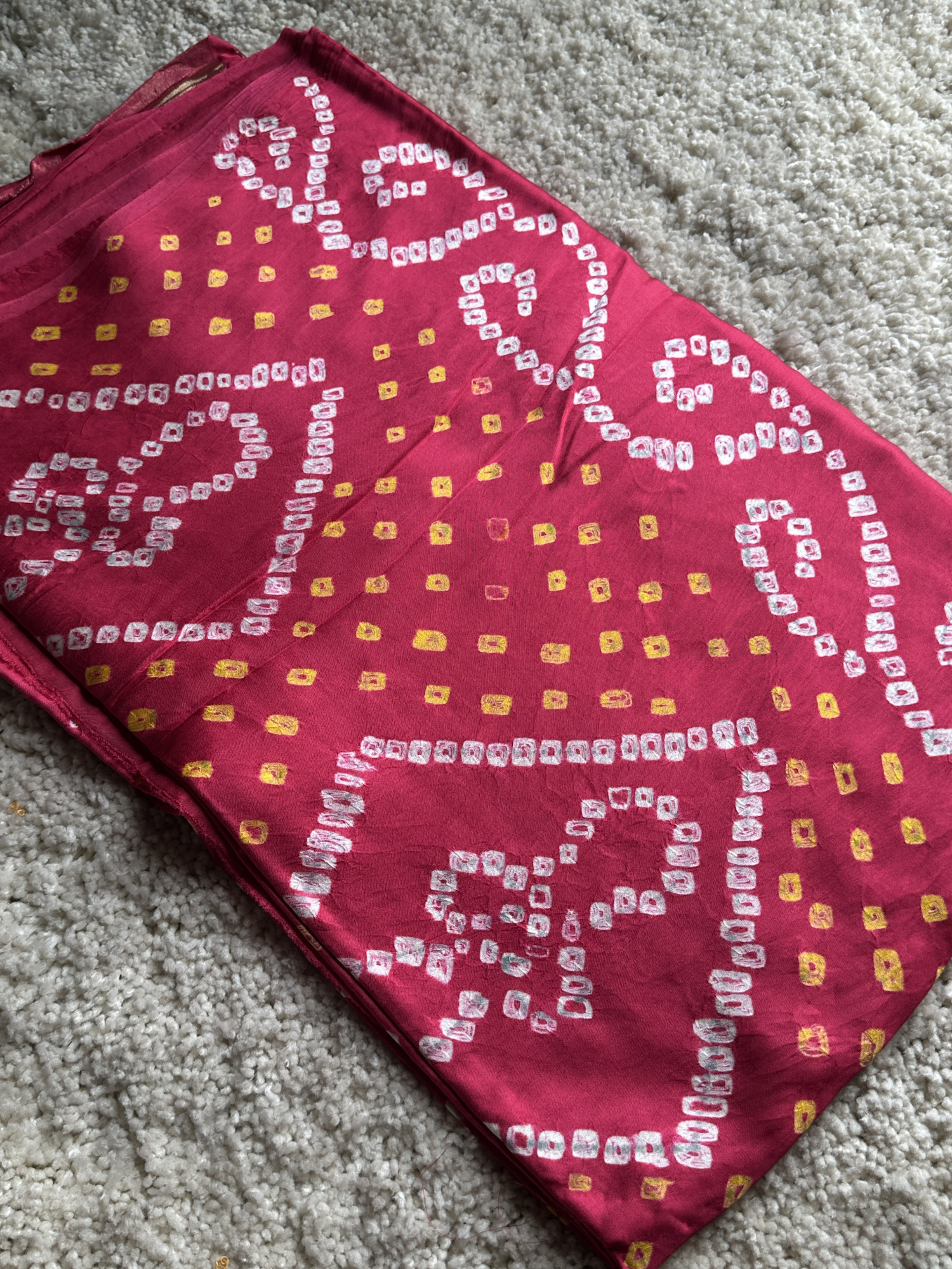 Bandhej modal silk saree