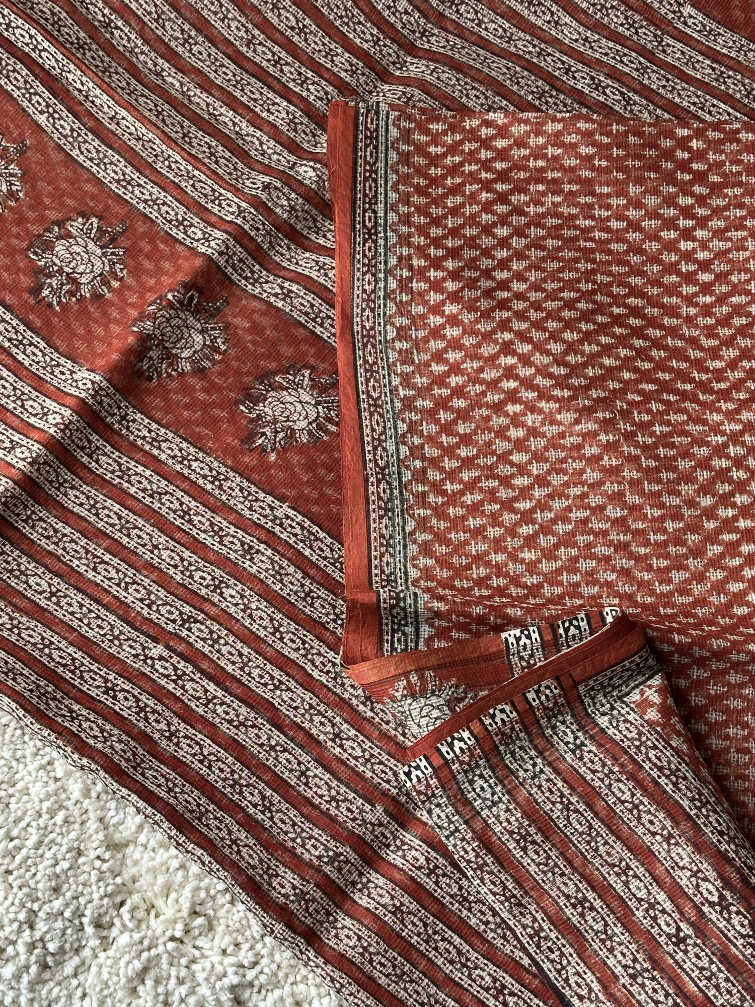 Bagru handblockprinted kota cotton saree