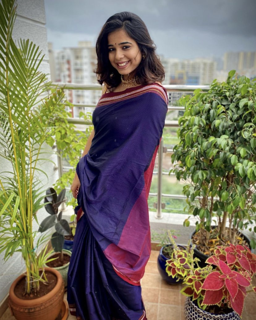 Contrast pallu khun saree