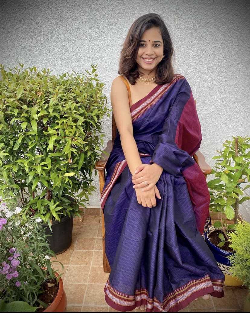 Contrast pallu khun saree
