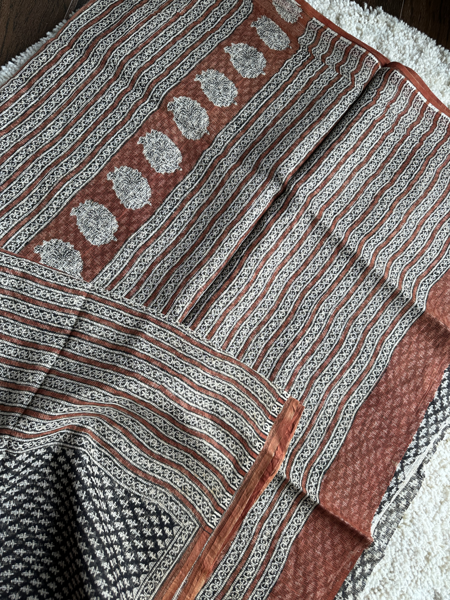 Bagru handblockprinted kota cotton saree