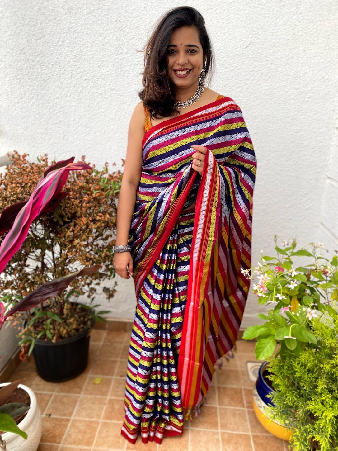 Contrast pallu khun saree