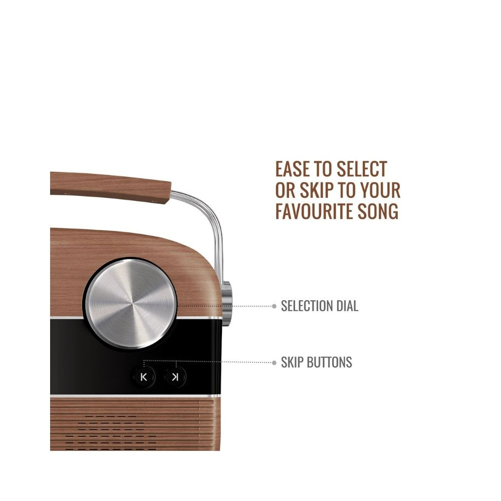 Saregama Carvaan Harmony Hindi Edition Oak Wood Brown 6W Stereo Bluetooth Home Speaker