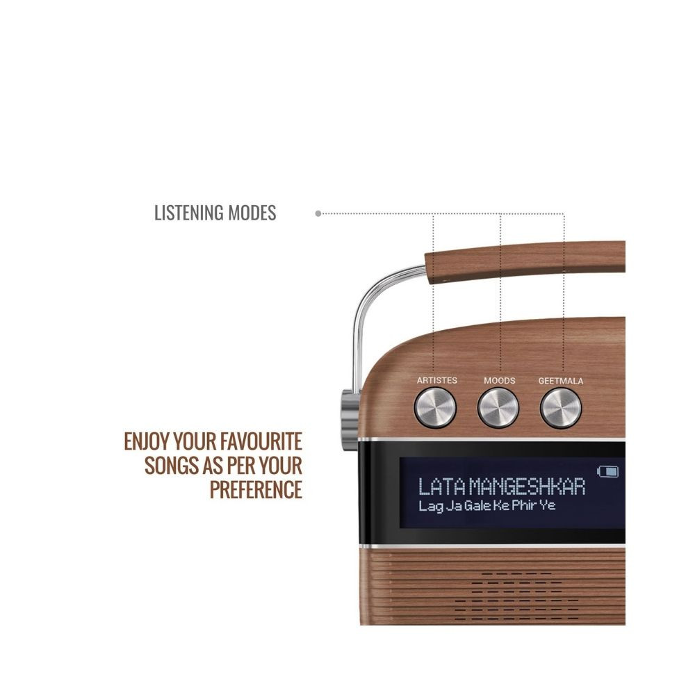 Saregama Carvaan Harmony Hindi Edition Oak Wood Brown 6W Stereo Bluetooth Home Speaker