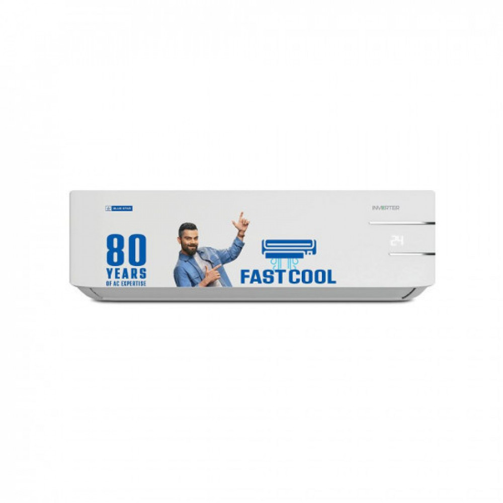 Image of Blue Star 1 Ton 3 Star Convertible 5 in 1 Cooling Inverter Split AC (Copper, Multi Sensors, Dust Filters, Smart Ready, Blue Fins, Self Diagnosis, 2023Model, IC312YNU,White)