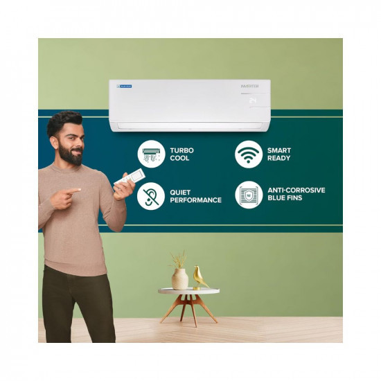 Blue Star 1 Ton 3 Star Convertible 5 in 1 Cooling Inverter Split AC Copper Multi Sensors Dust Filters Smart Ready Blue Fins Self Diagnosis 2023Model IC312YNUWhite
