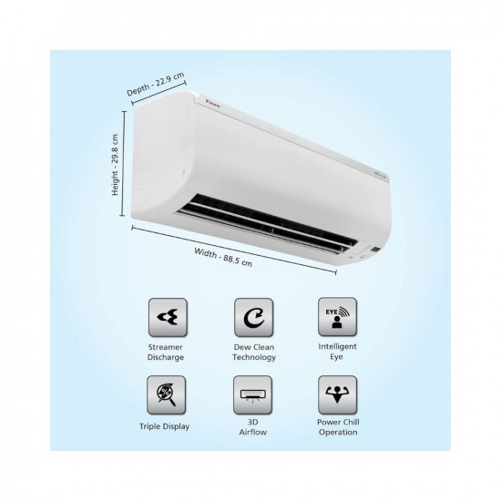 Daikin PureBreeze 15T 5-Star  Inverter Split AC with PM 10 Filtration White